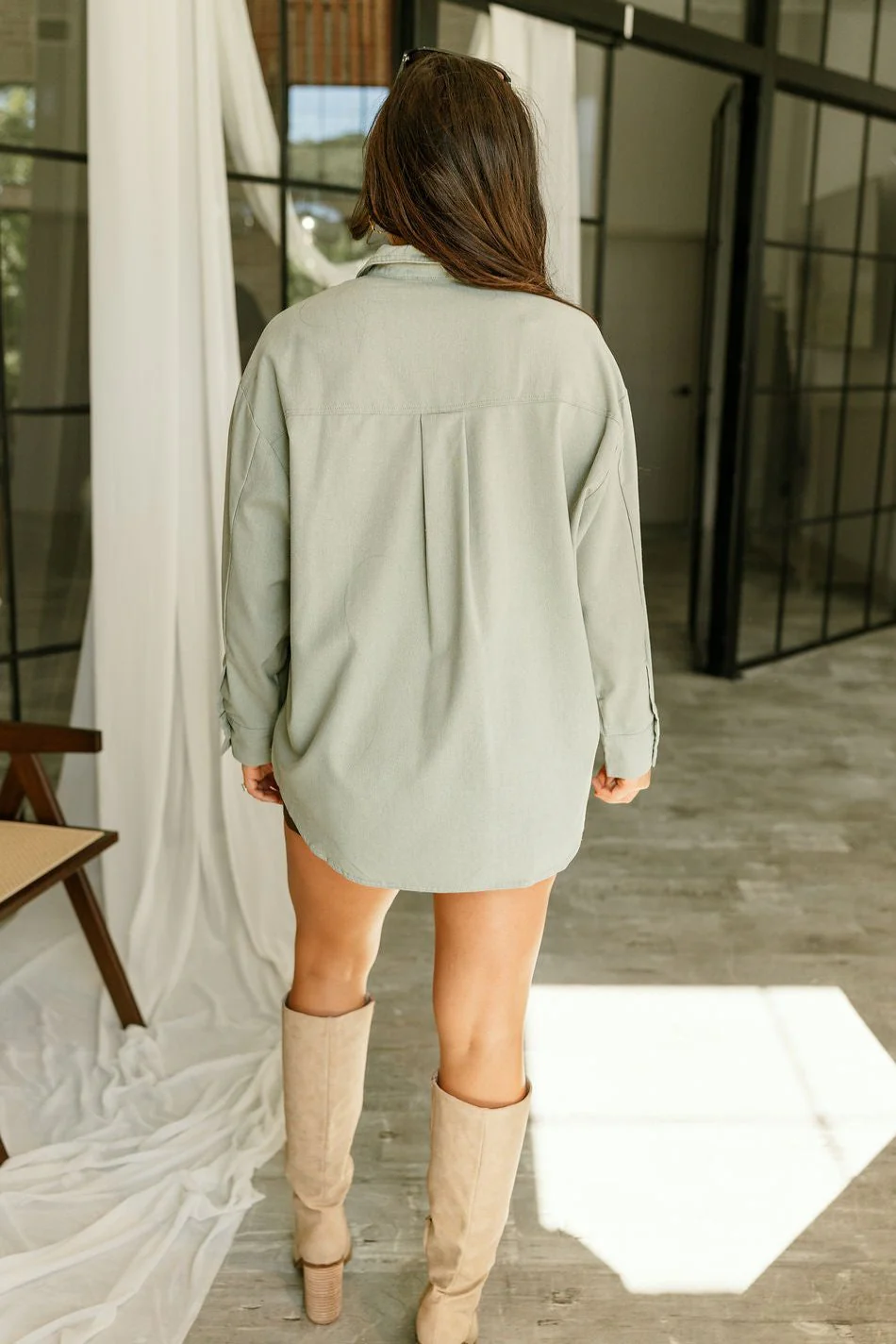 Avery Sage Button-Up Long Sleeve Top - Image 5
