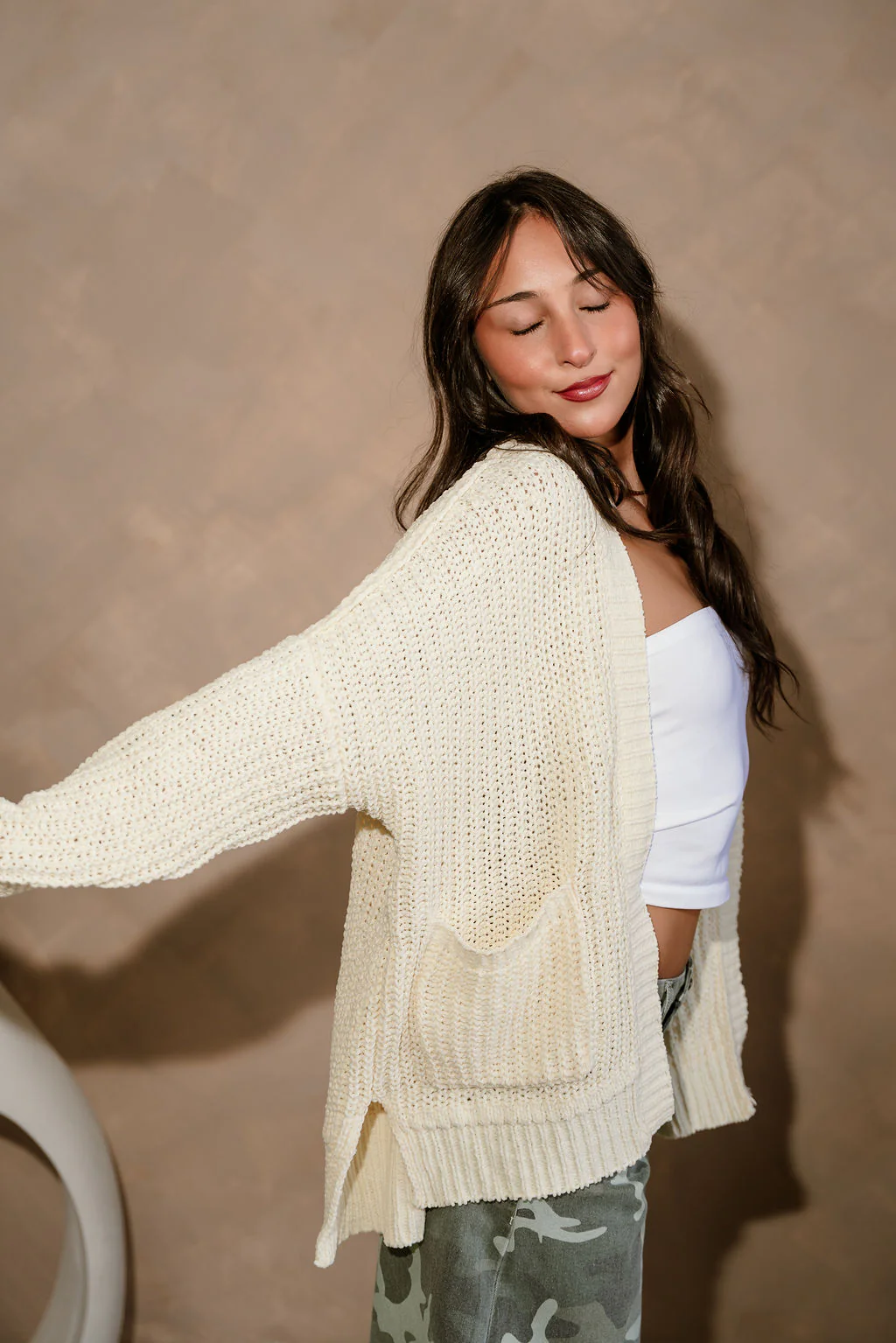Ayla Pale Yellow Knit Cardigan - Image 5