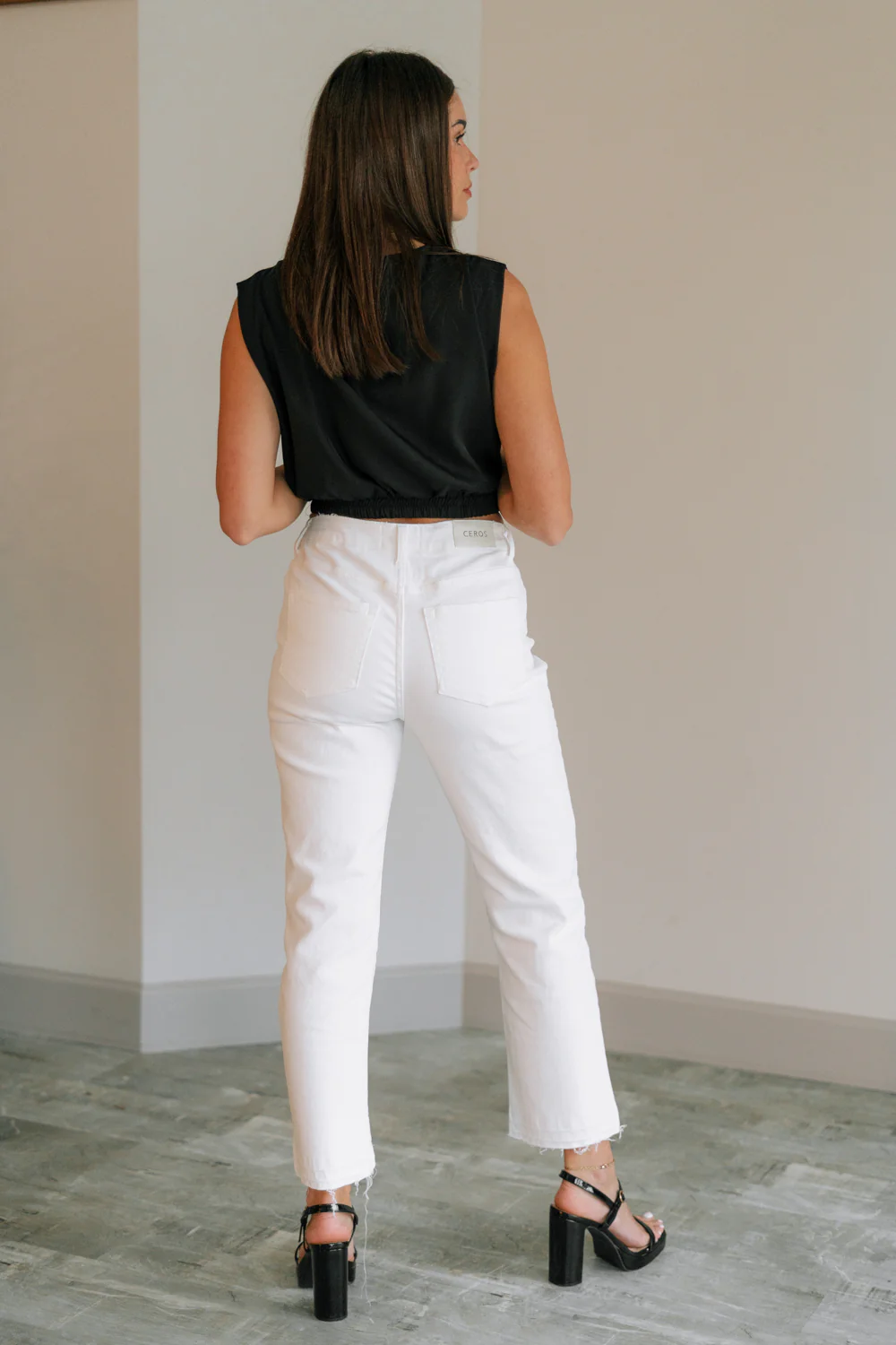 Ayla White Straight Leg Jeans - Image 4