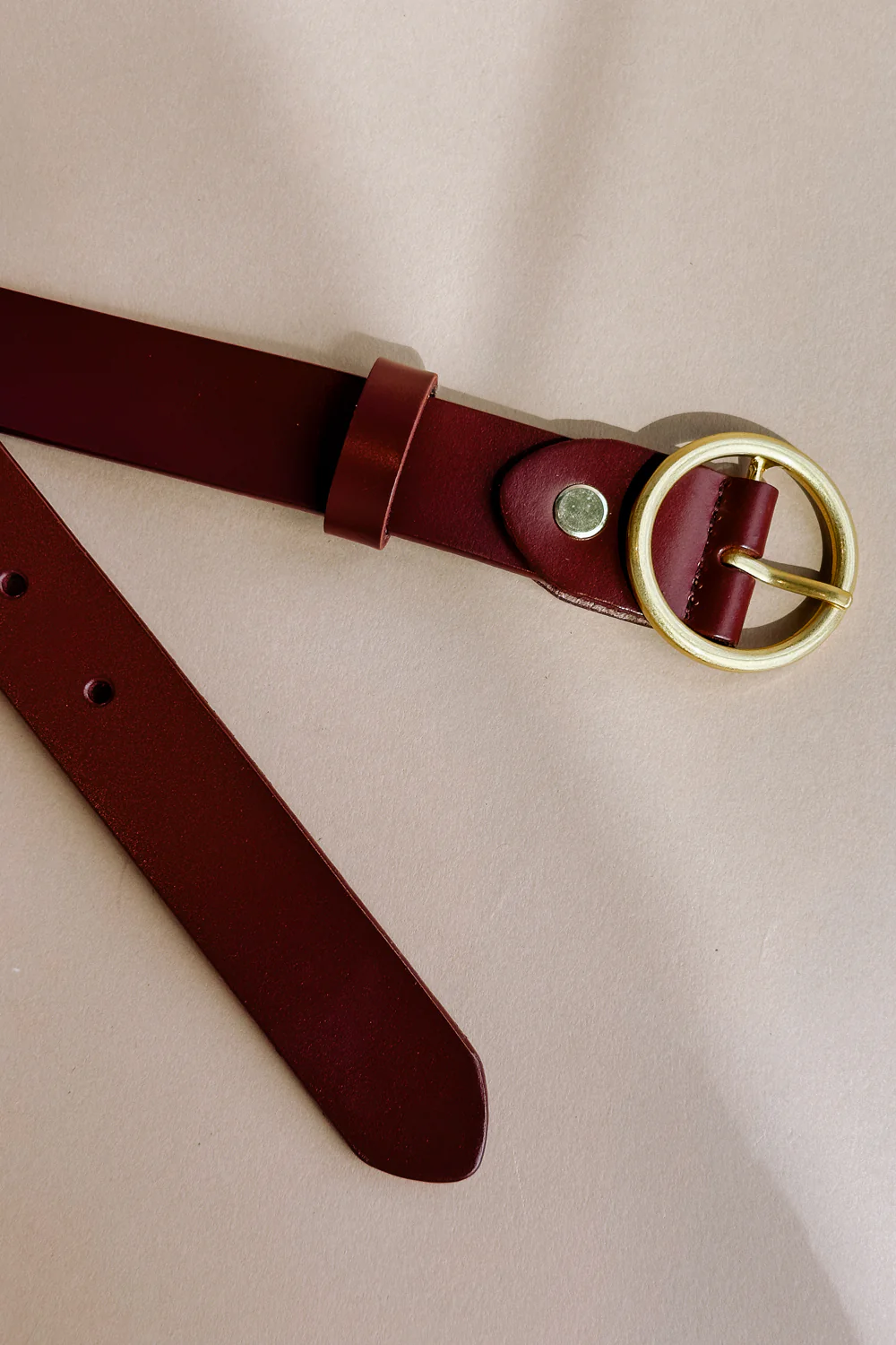 Azalea Brown & Gold Circle Buckle Belt
