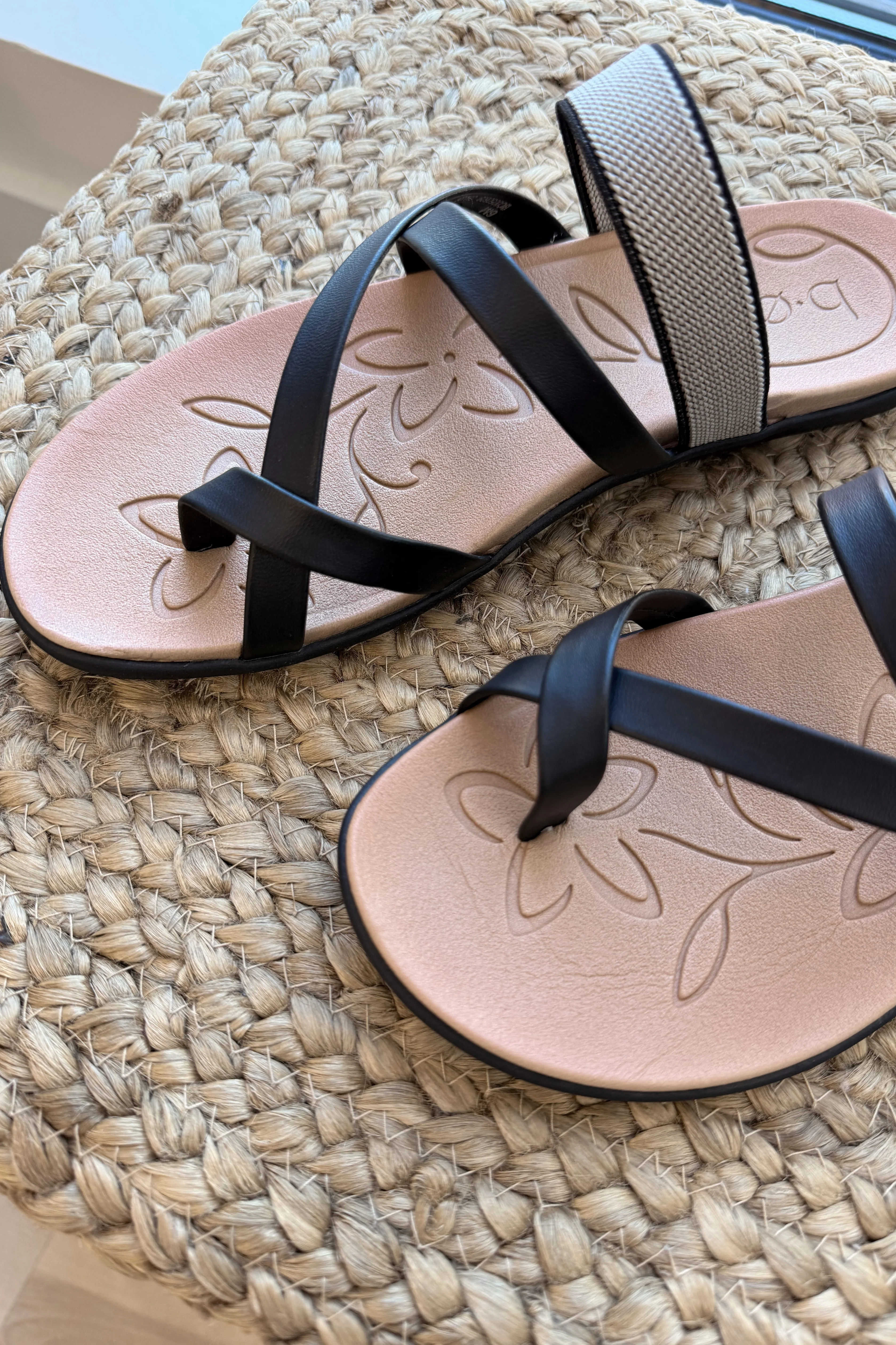 B.O.C. Halena Black & Natural Strappy Sandal - Image 2