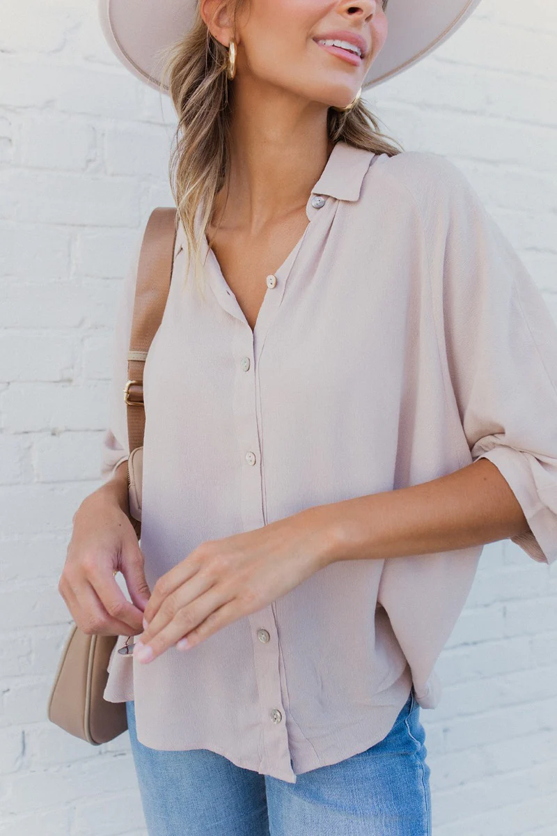 Back In Session Top In Taupe