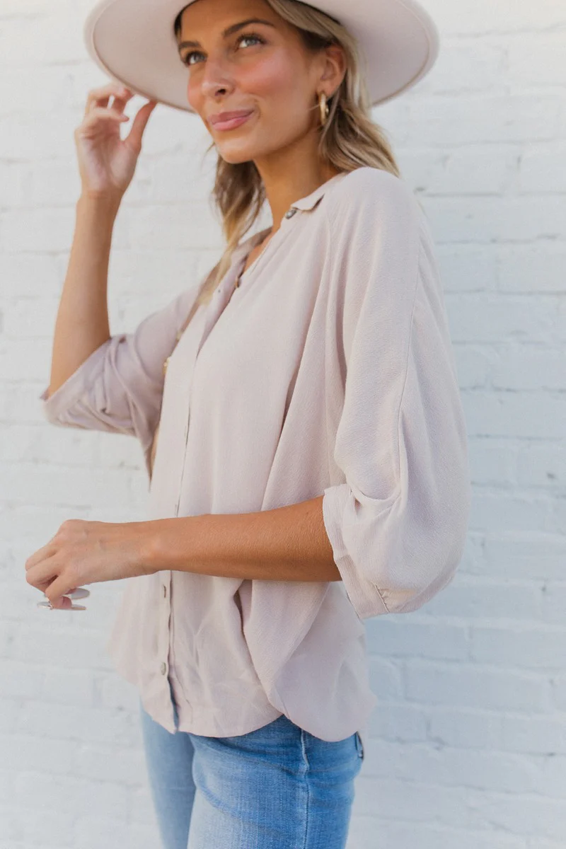 Back In Session Top In Taupe - Image 3