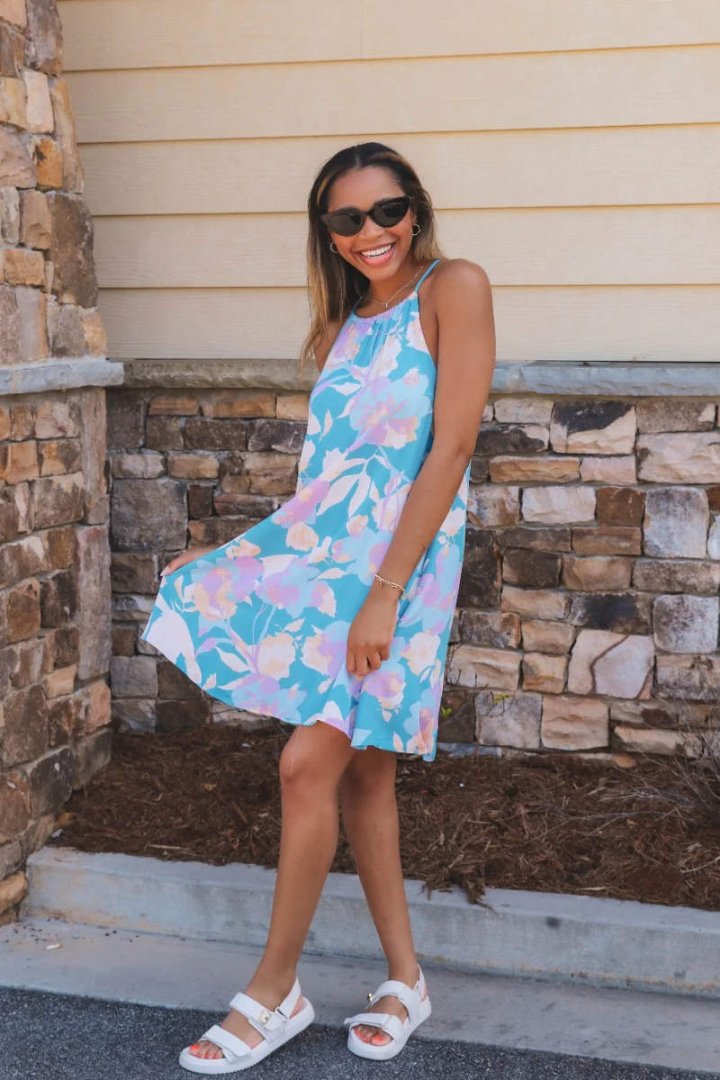 Bahama Blues Floral Dress - Image 4