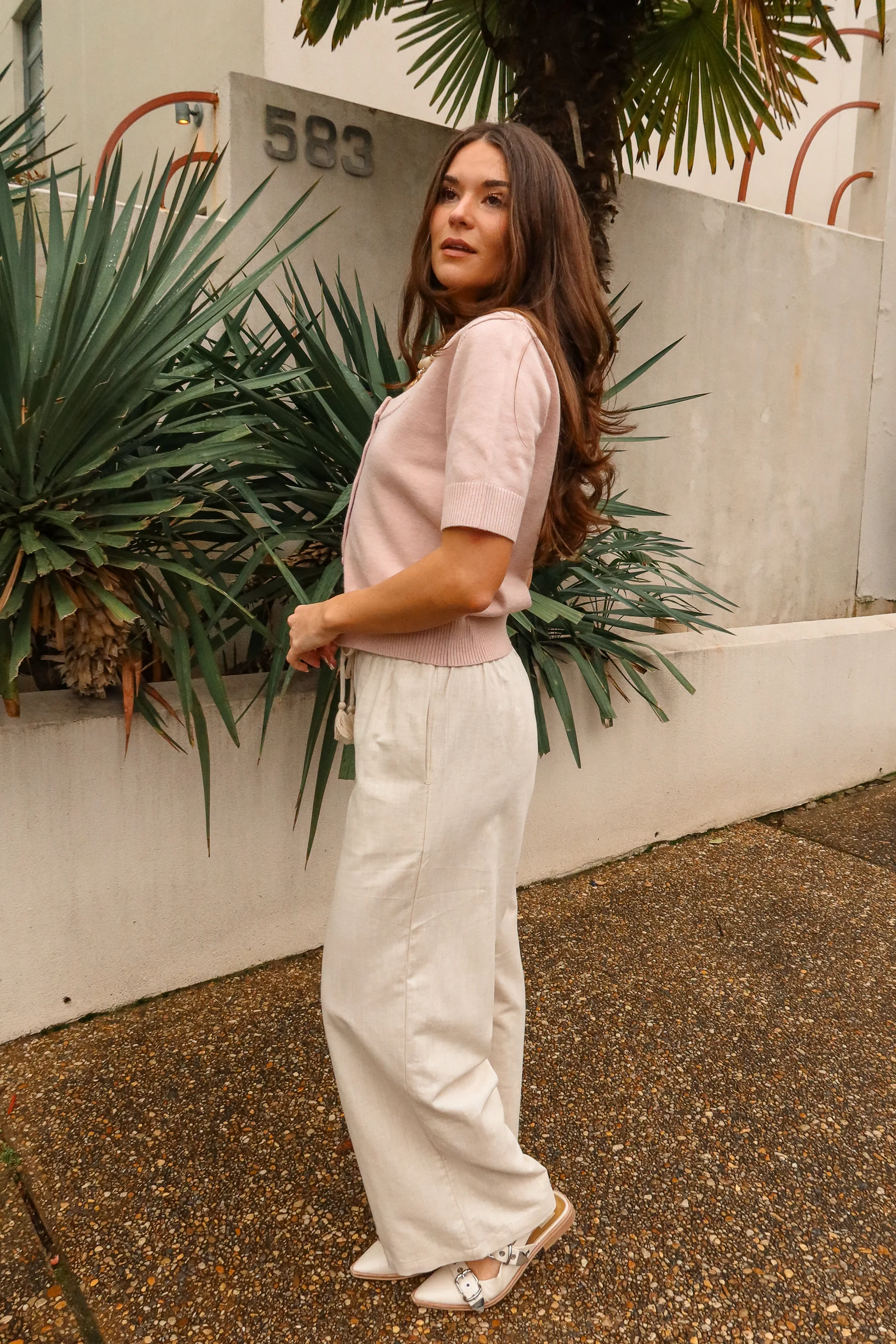Bailey Mauve Pink Short Sleeve Cardigan - Image 3