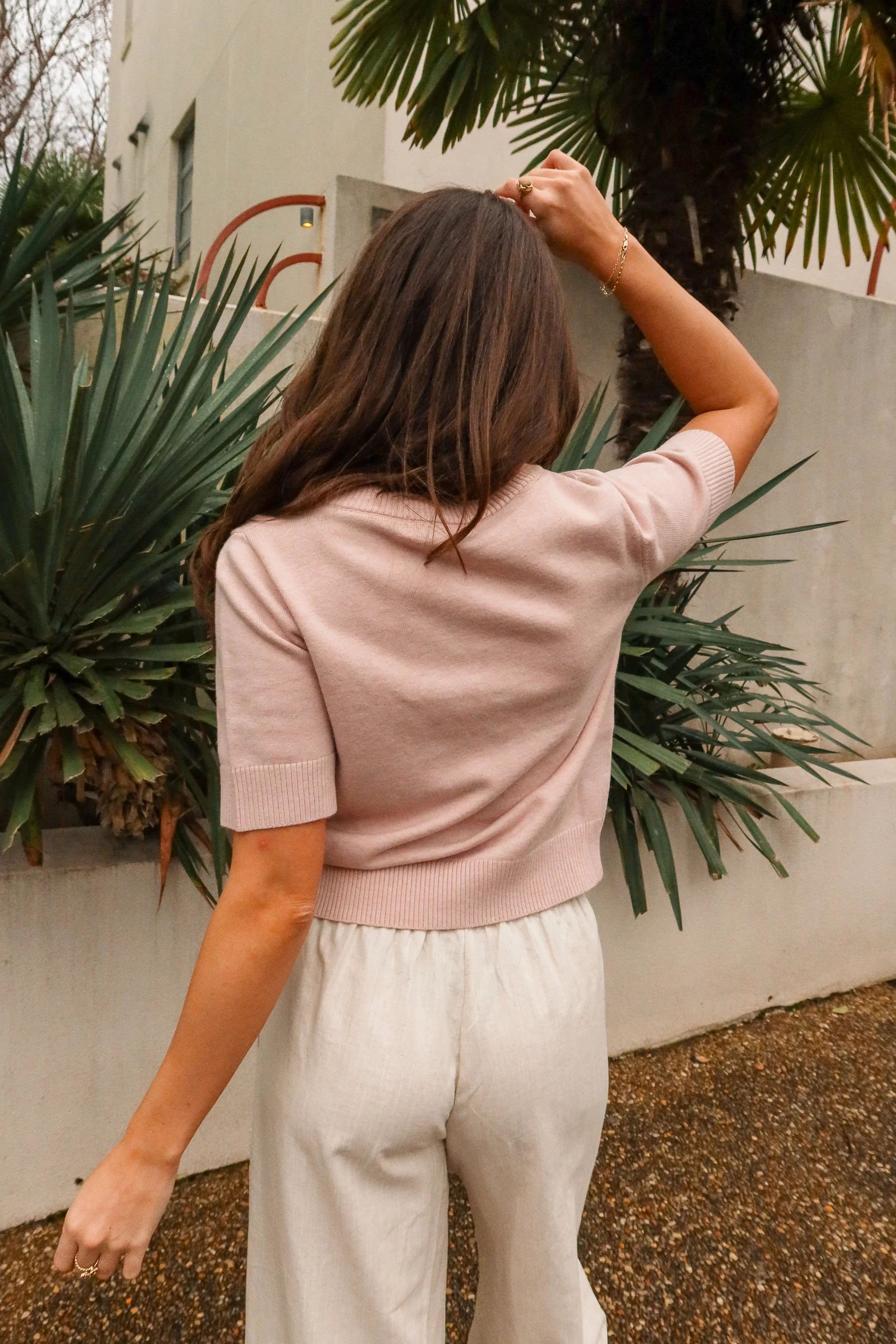 Bailey Mauve Pink Short Sleeve Cardigan - Image 4