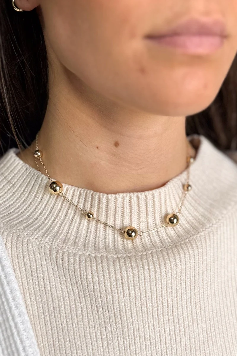 Baker Gold Bead Chain Necklace