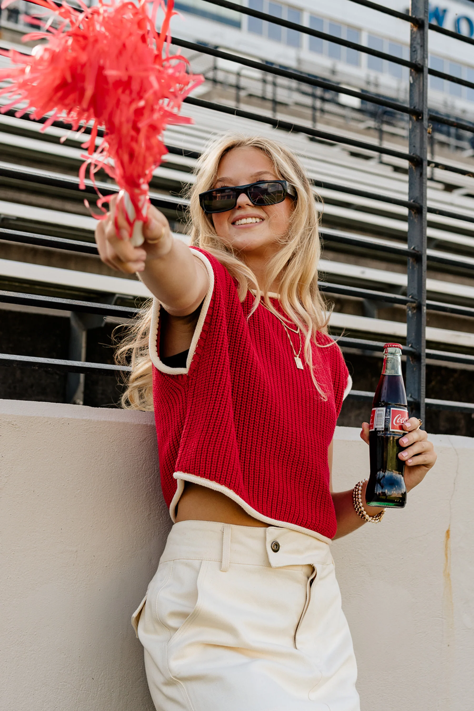 Baleigh Red Knit Top