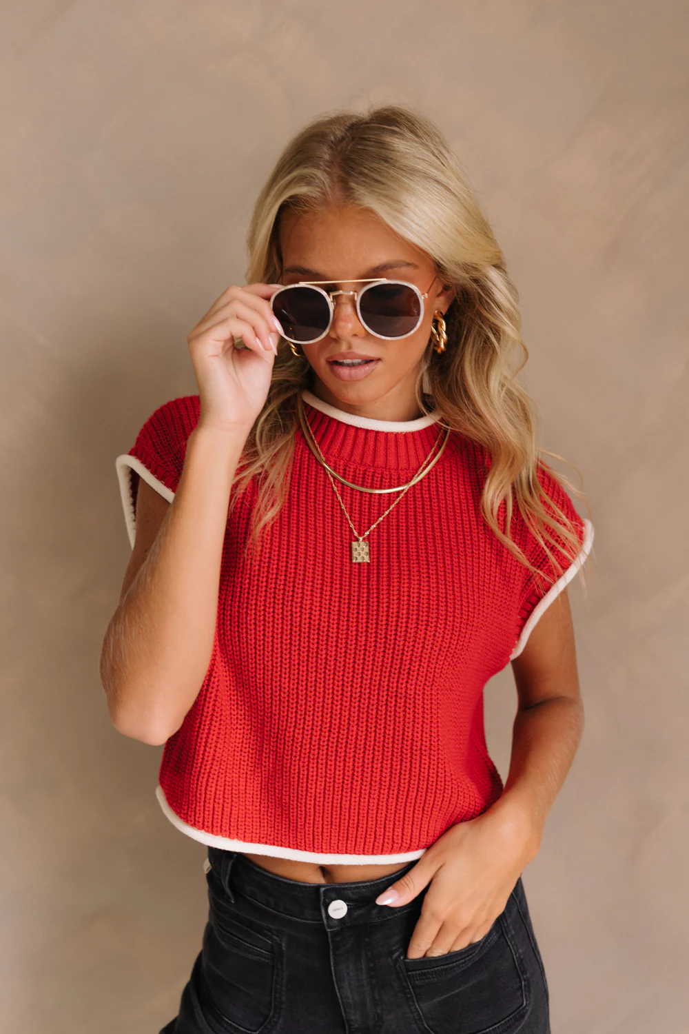 Baleigh Red Knit Top - Image 4