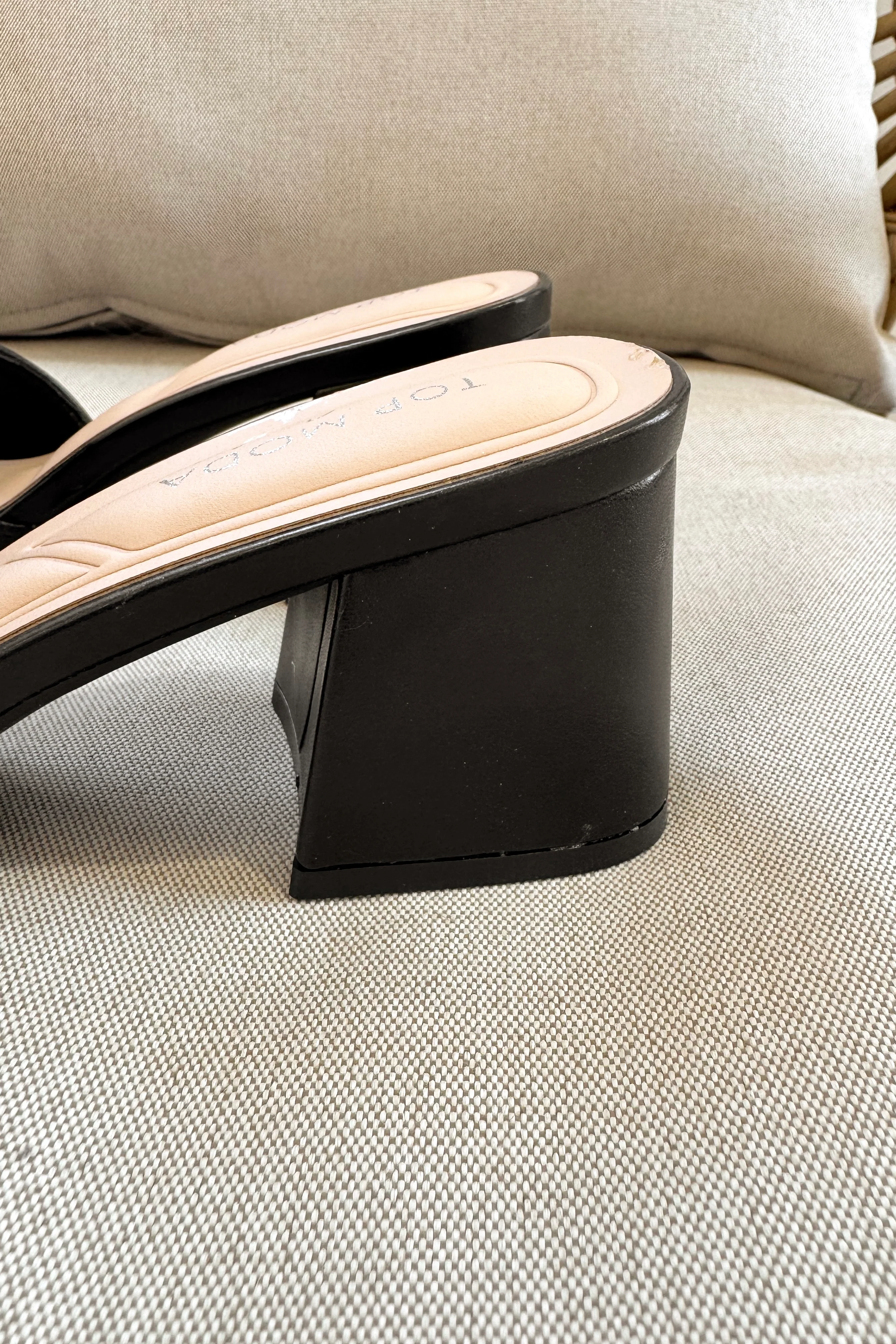 Bamboo Gold & Black Slide On Heel - Image 8