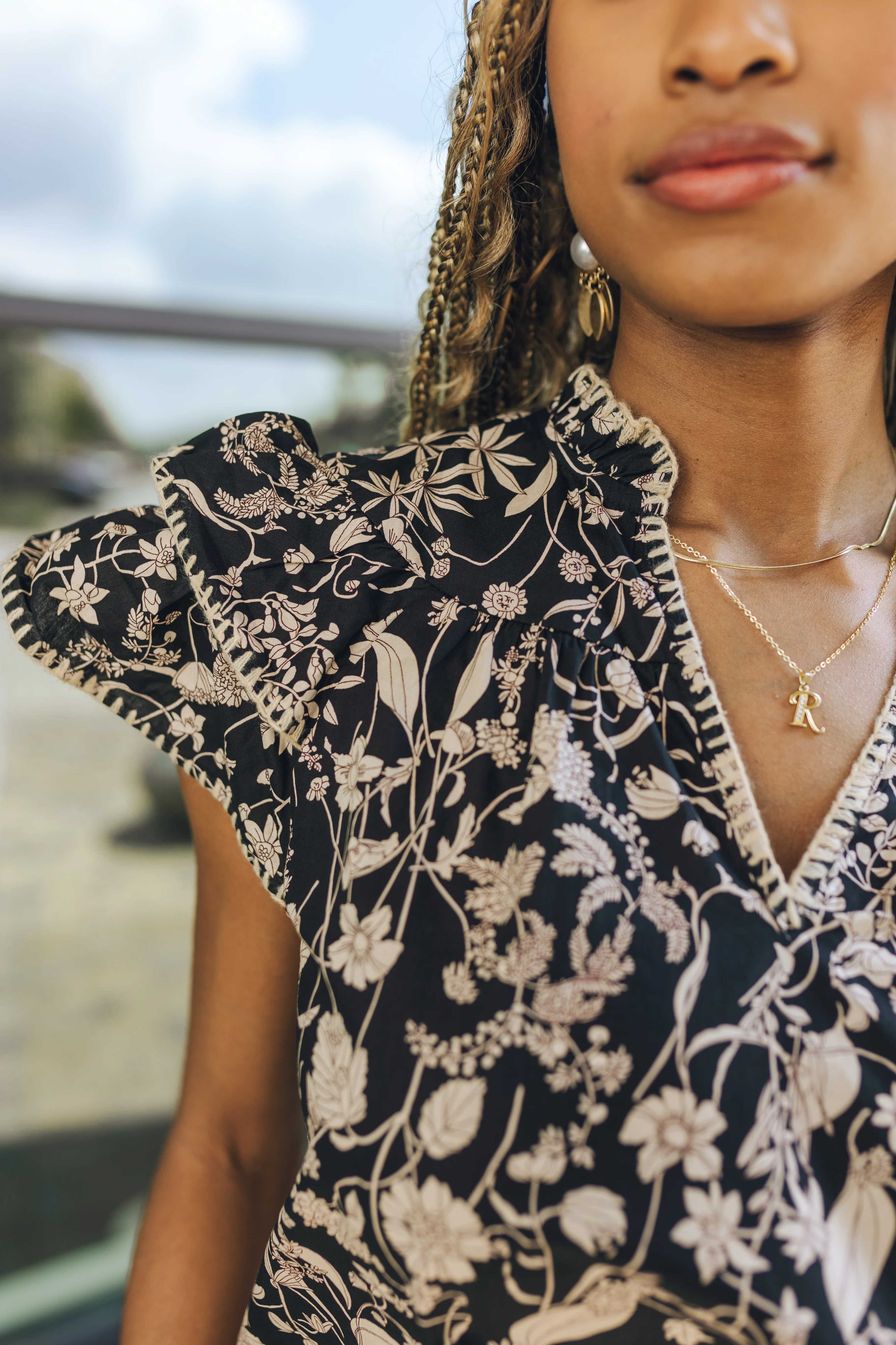 Baylor Black Floral Top - Image 5