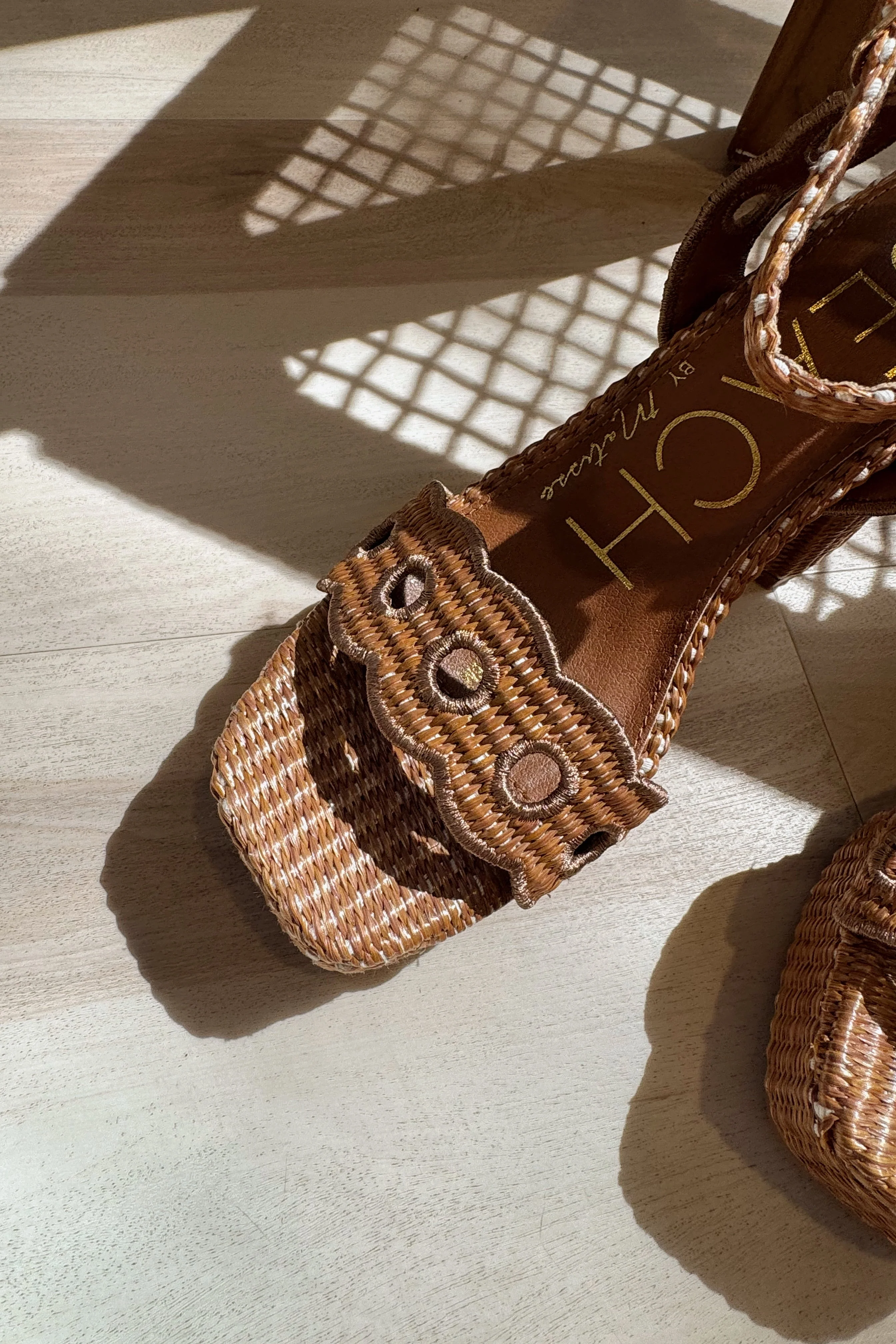 Beach by Matisse Moorea Raffia Cognac Block Heel Sandal - Image 9