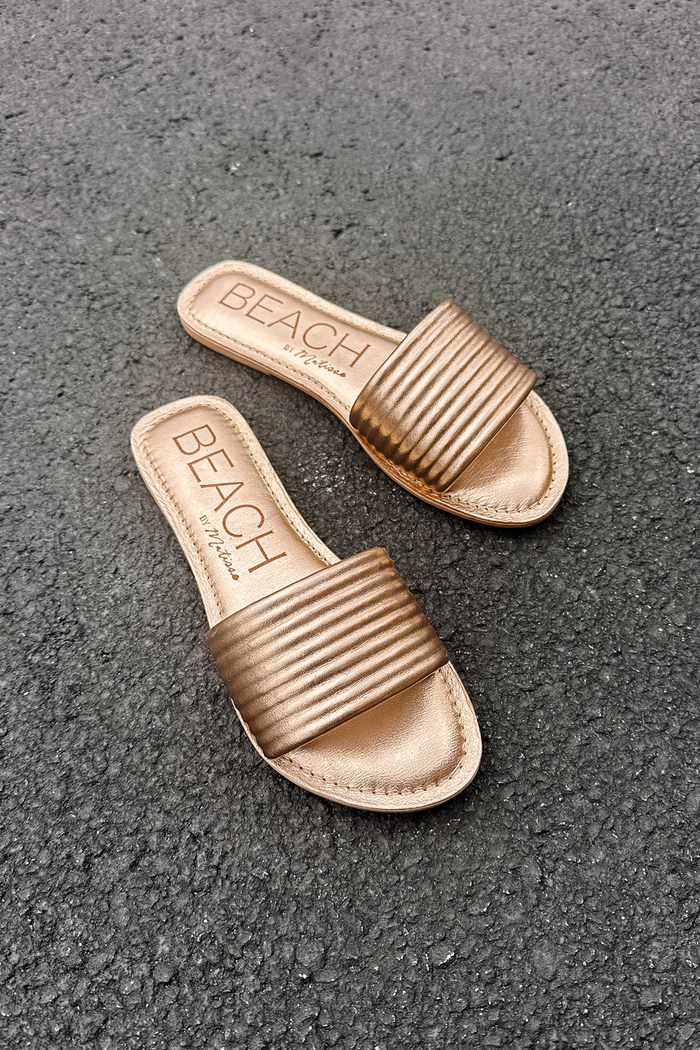 Beach by Matisse Troller Gold Flat Sandal