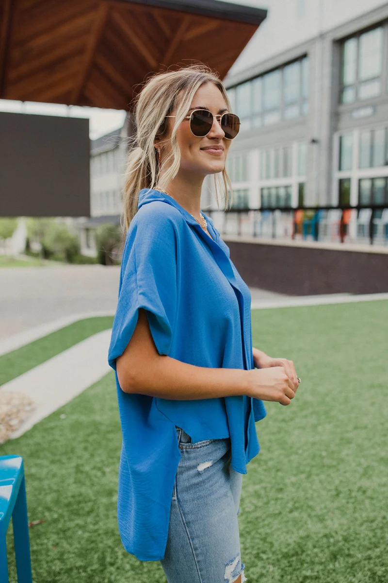 Beach Dreams Oversized Top In Blue - Image 6