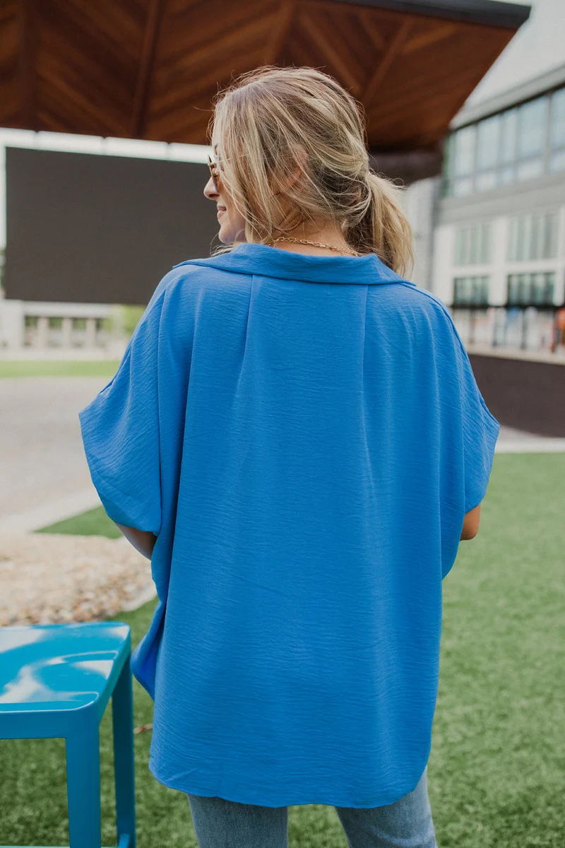 Beach Dreams Oversized Top In Blue - Image 7