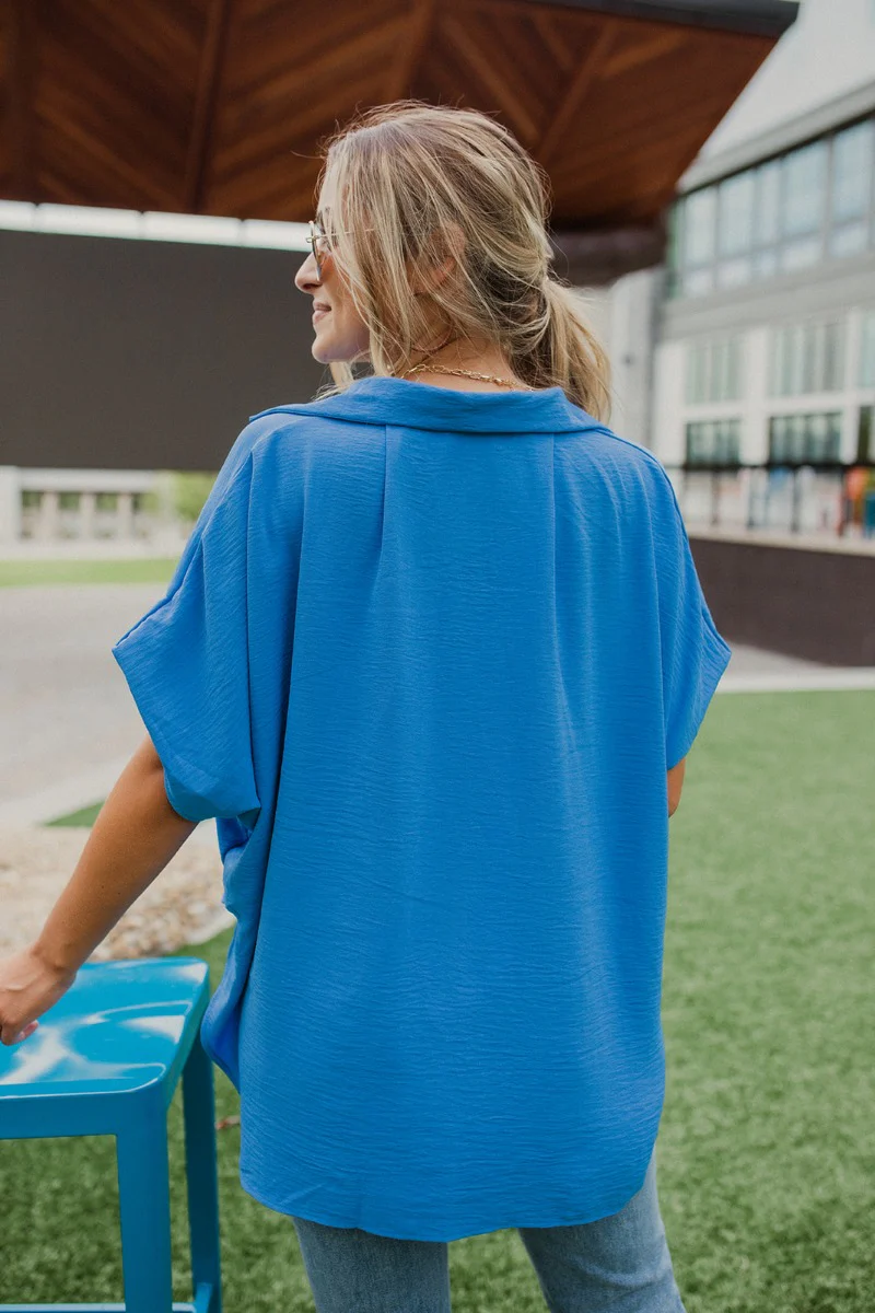 Beach Dreams Oversized Top In Blue - Image 8