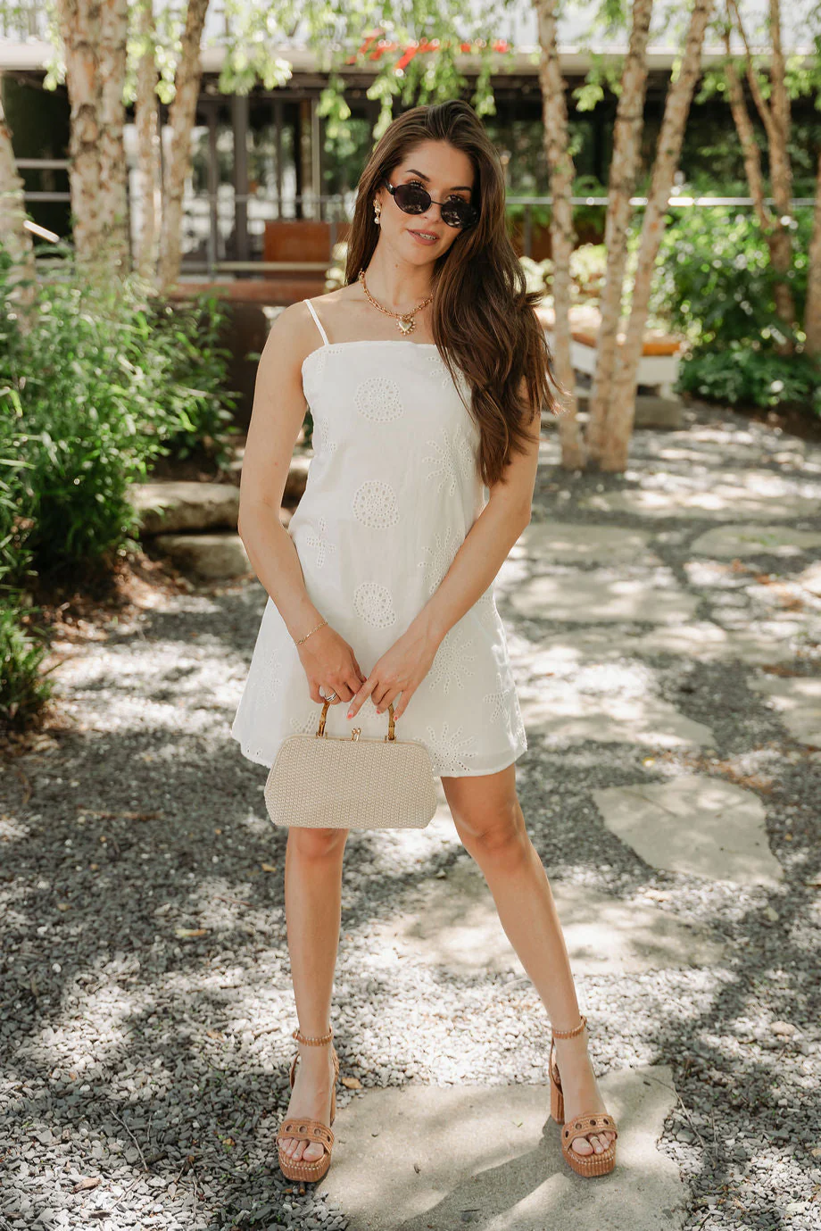 Becky White Seashell Eyelet Mini Dress - Image 2