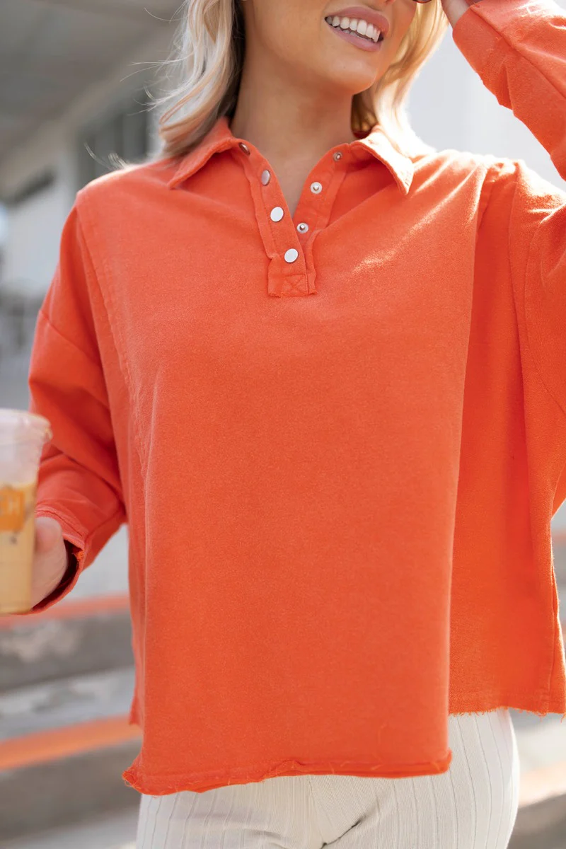 Breezy Top In Orange