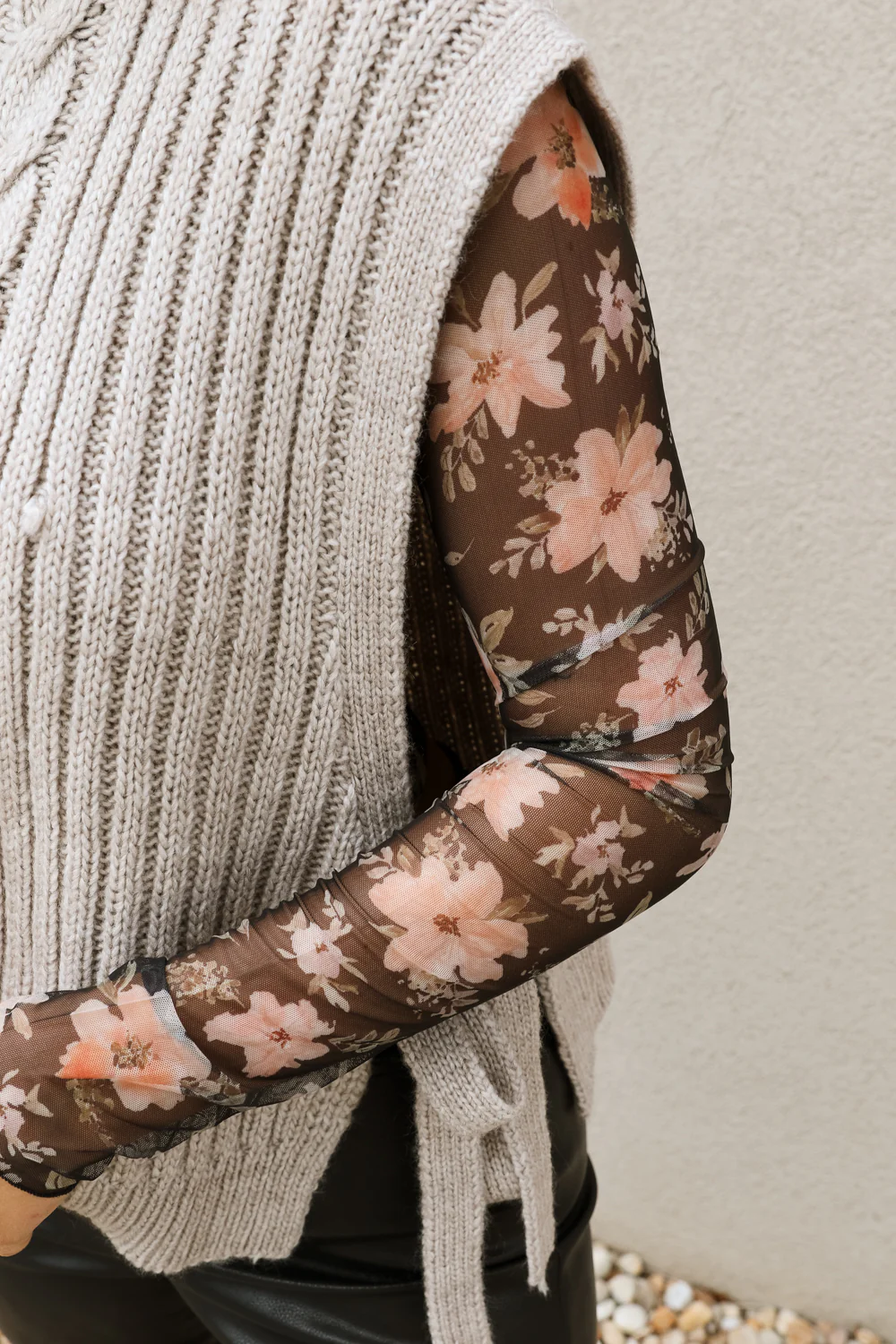 Belinda Floral Long Sleeve Mesh Top - Image 5