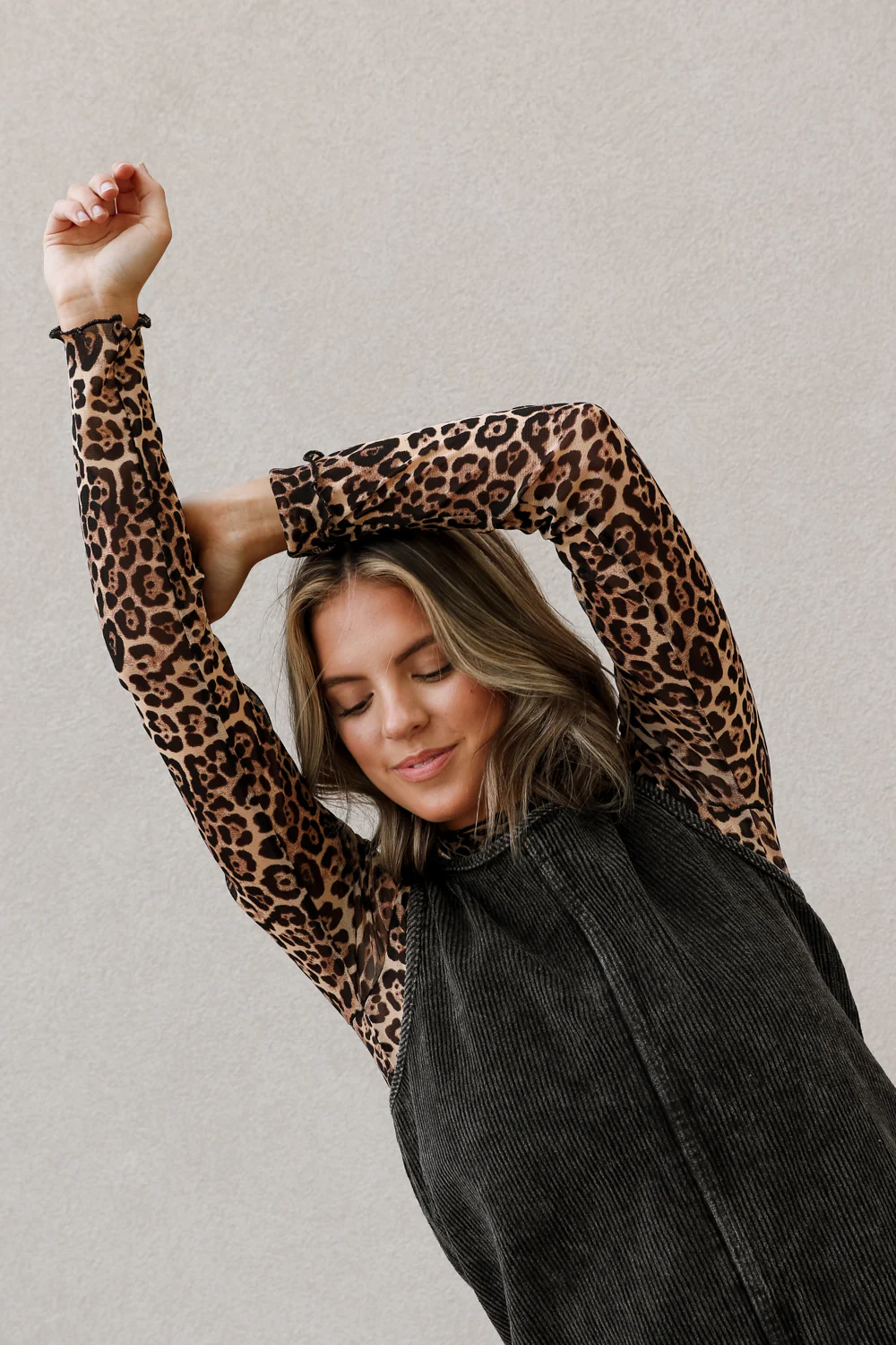 Belinda Leopard Long Sleeve Mesh Top - Image 2