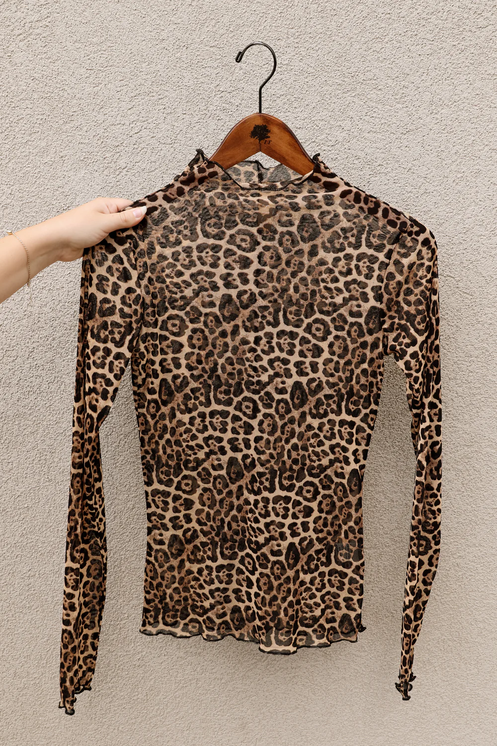 Belinda Leopard Long Sleeve Mesh Top - Image 5