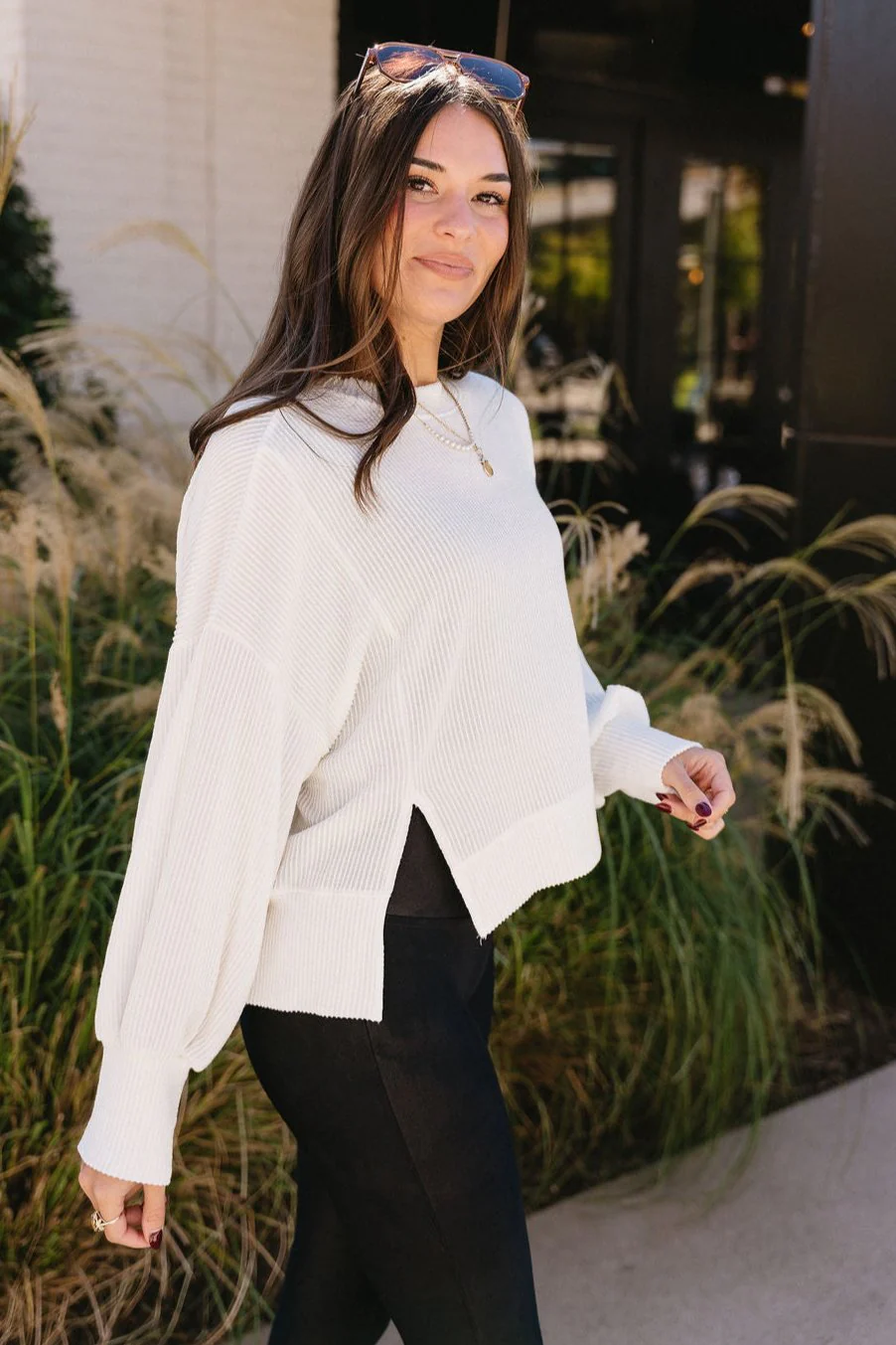 Bella Ribbed Long Sleeve Top - Image 12