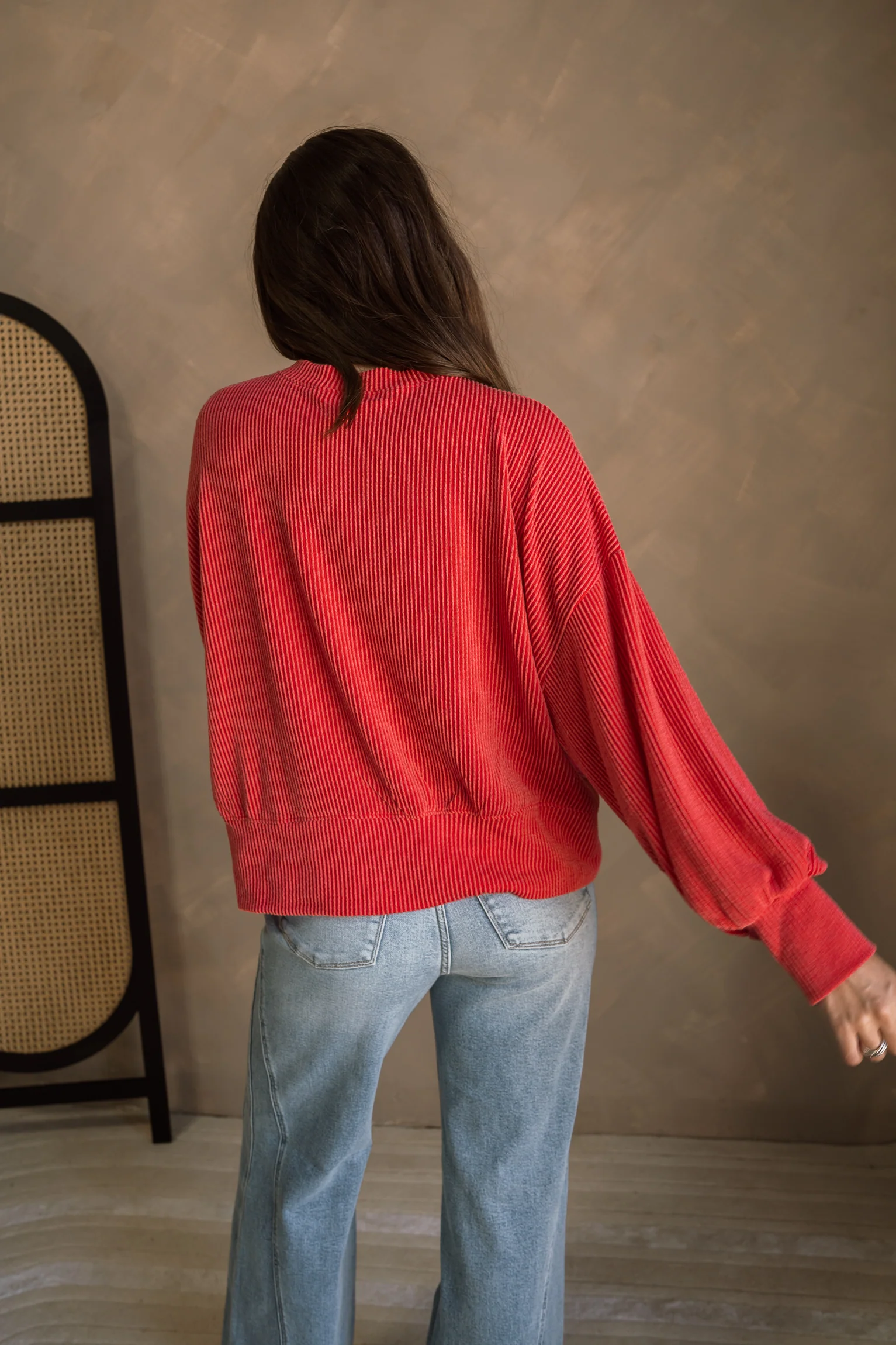 Bella Ribbed Long Sleeve Top - Image 4