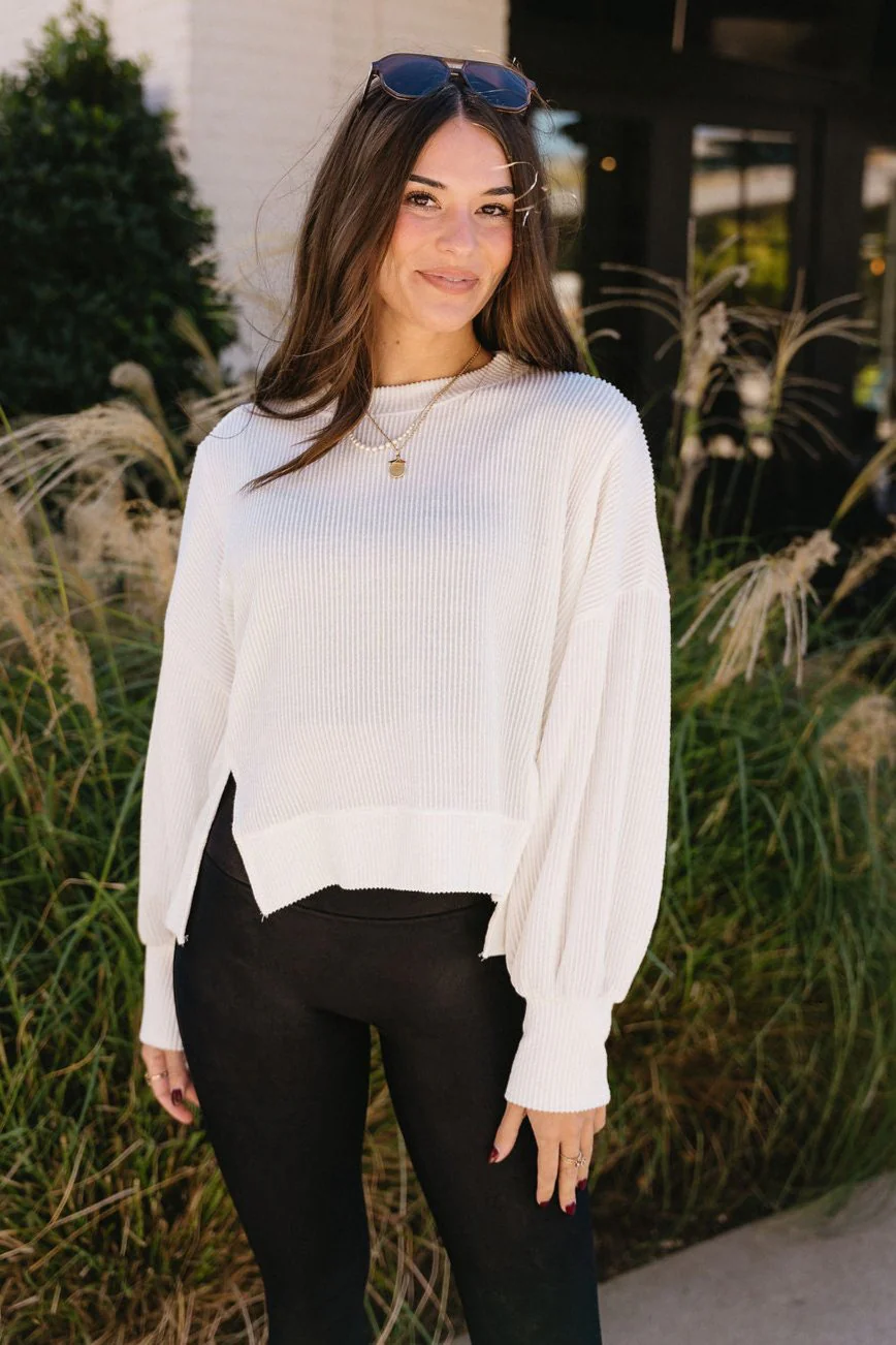 Bella Ribbed Long Sleeve Top - Image 9