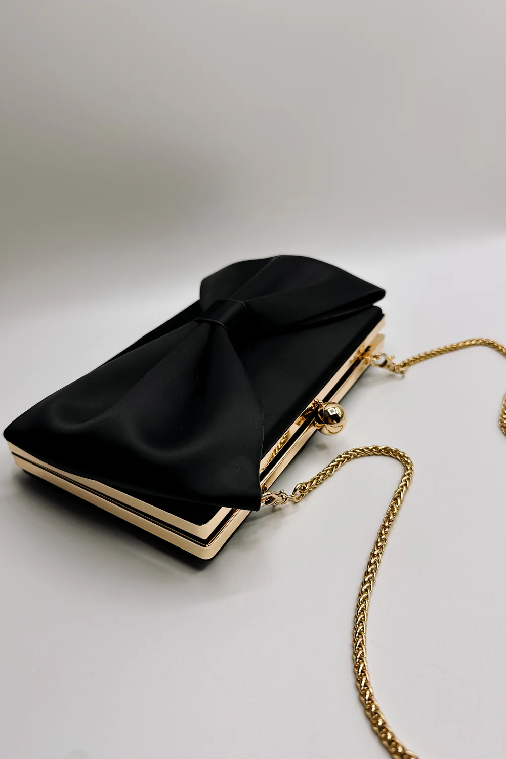 Belle Black Bow Clutch - Image 4