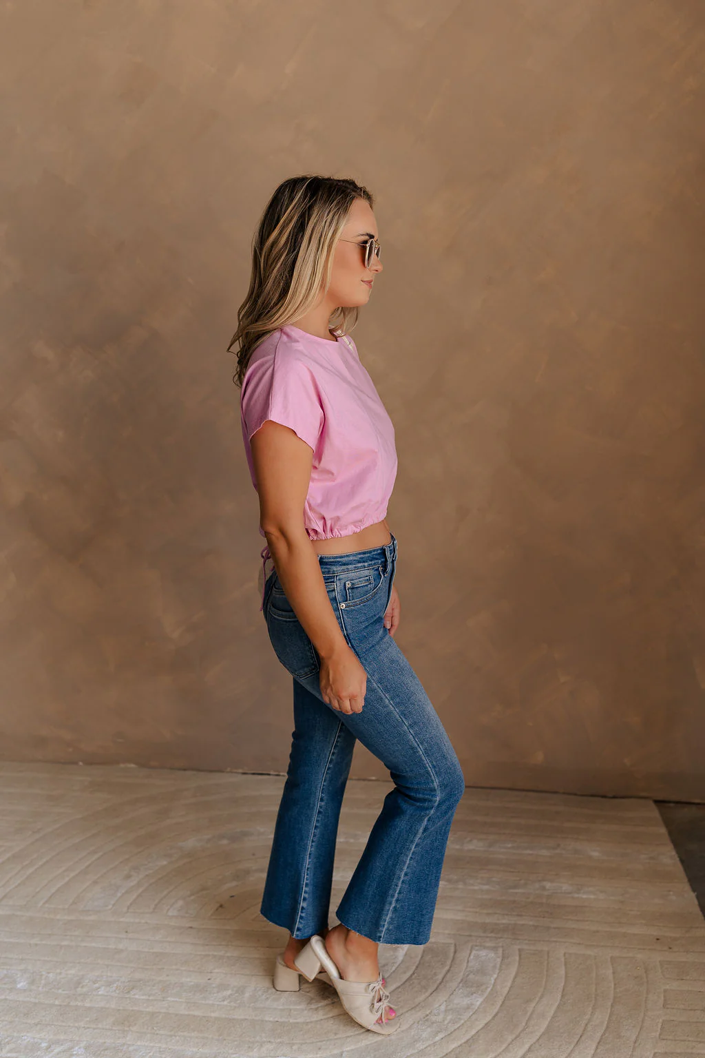 Belle Pink Short Sleeve Crop Top - Image 5