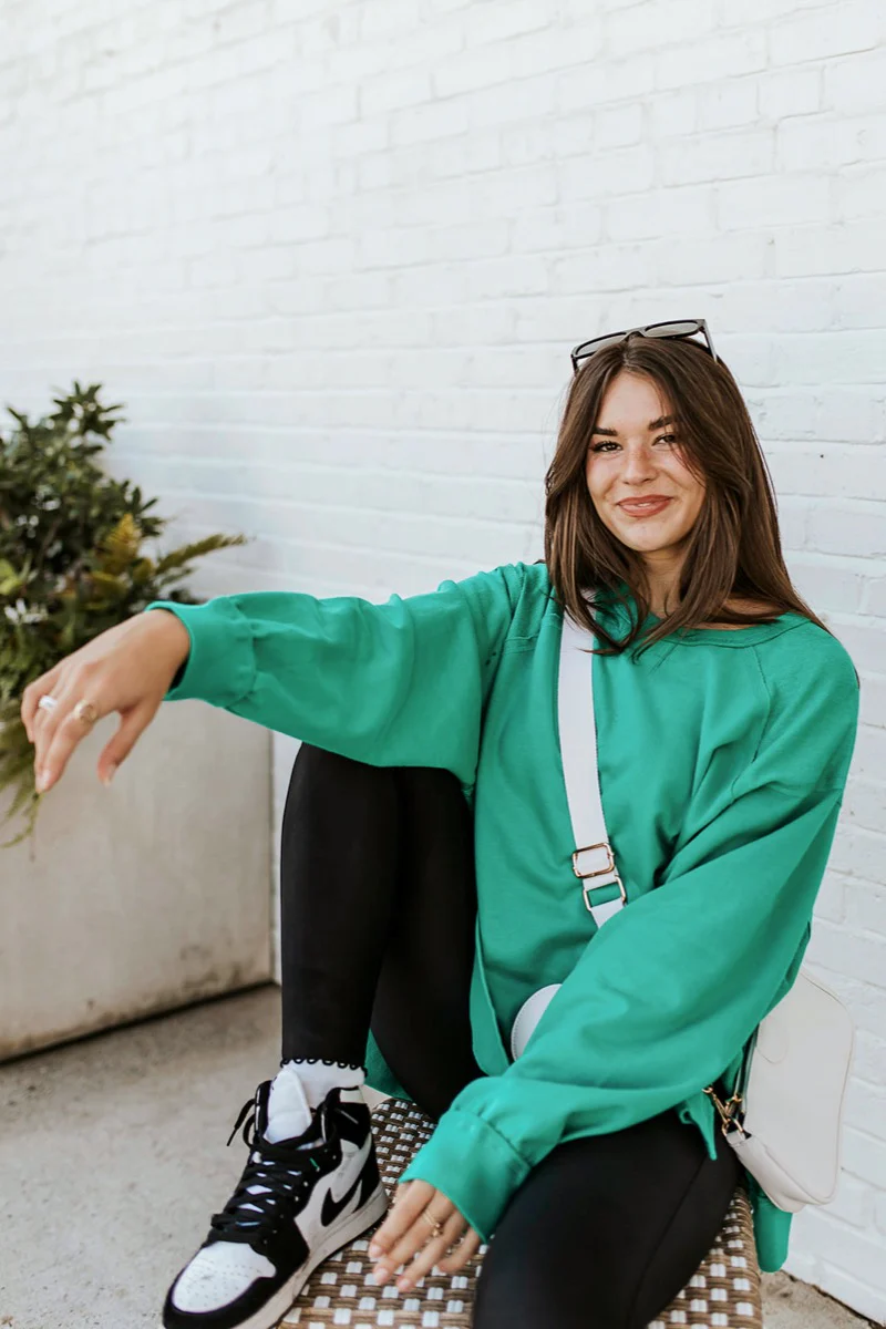 Best Of Luck Sweatshirt In Green - Image 6