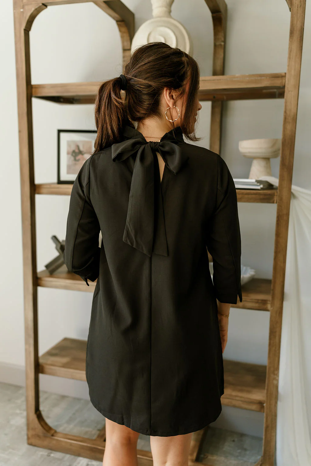 Betsy Black Bow Back Dress - Image 3