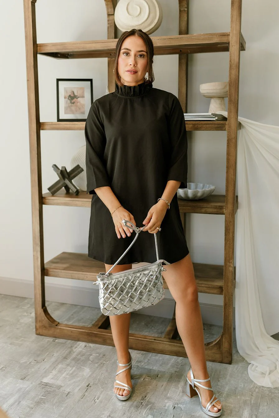 Betsy Black Bow Back Dress - Image 6