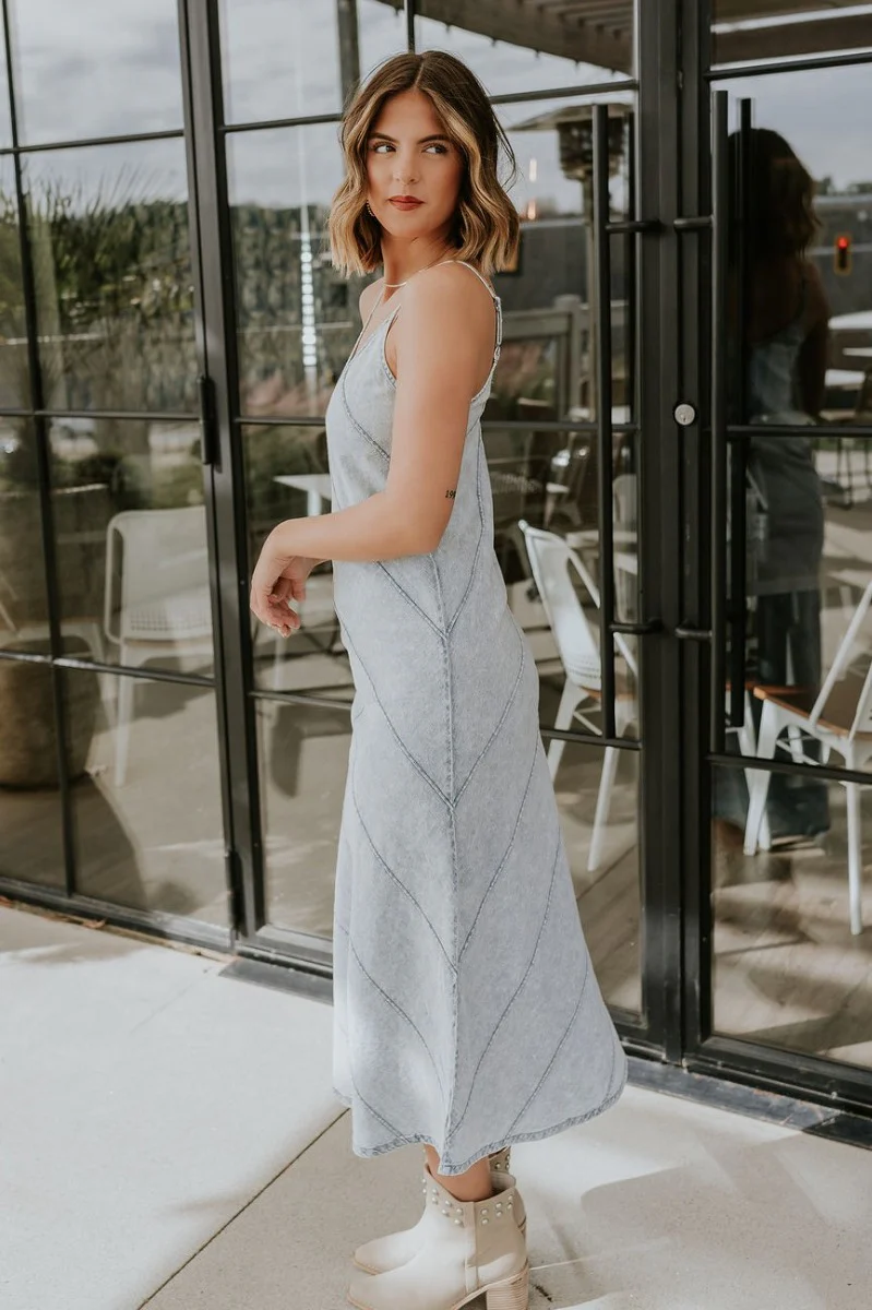 Bexley Blue Denim Sleeveless Midi Dress - Image 6