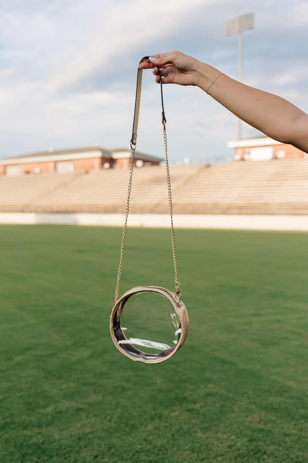 Bianca Clear & Gold Round Purse