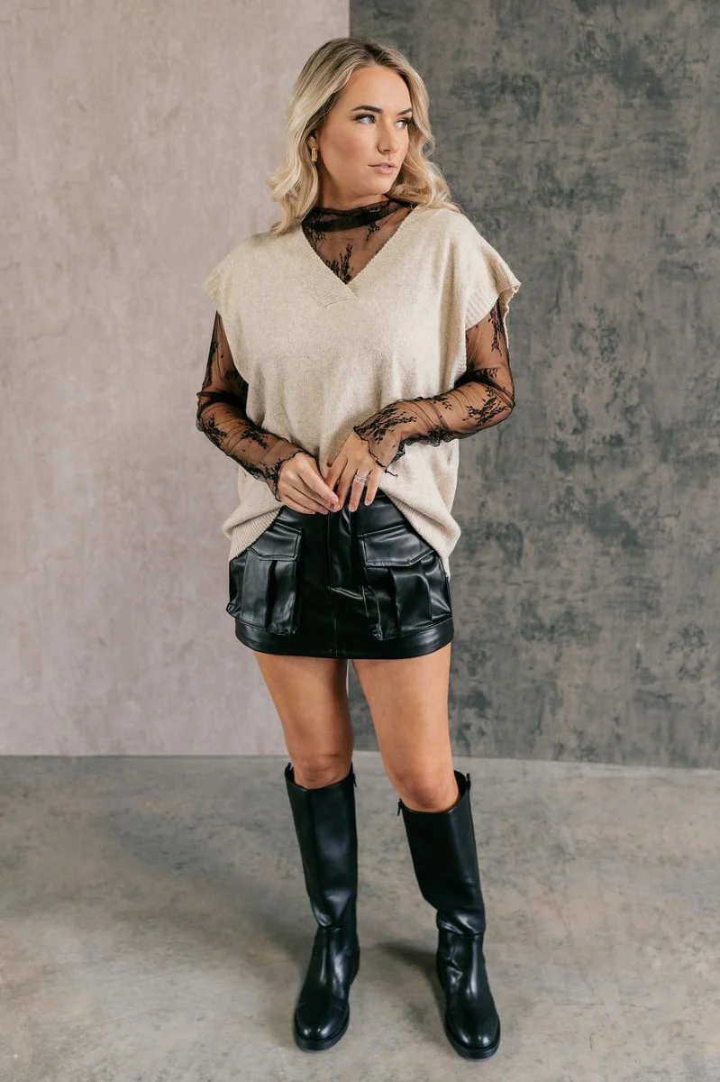 Bianca Oatmeal Sweater Vest