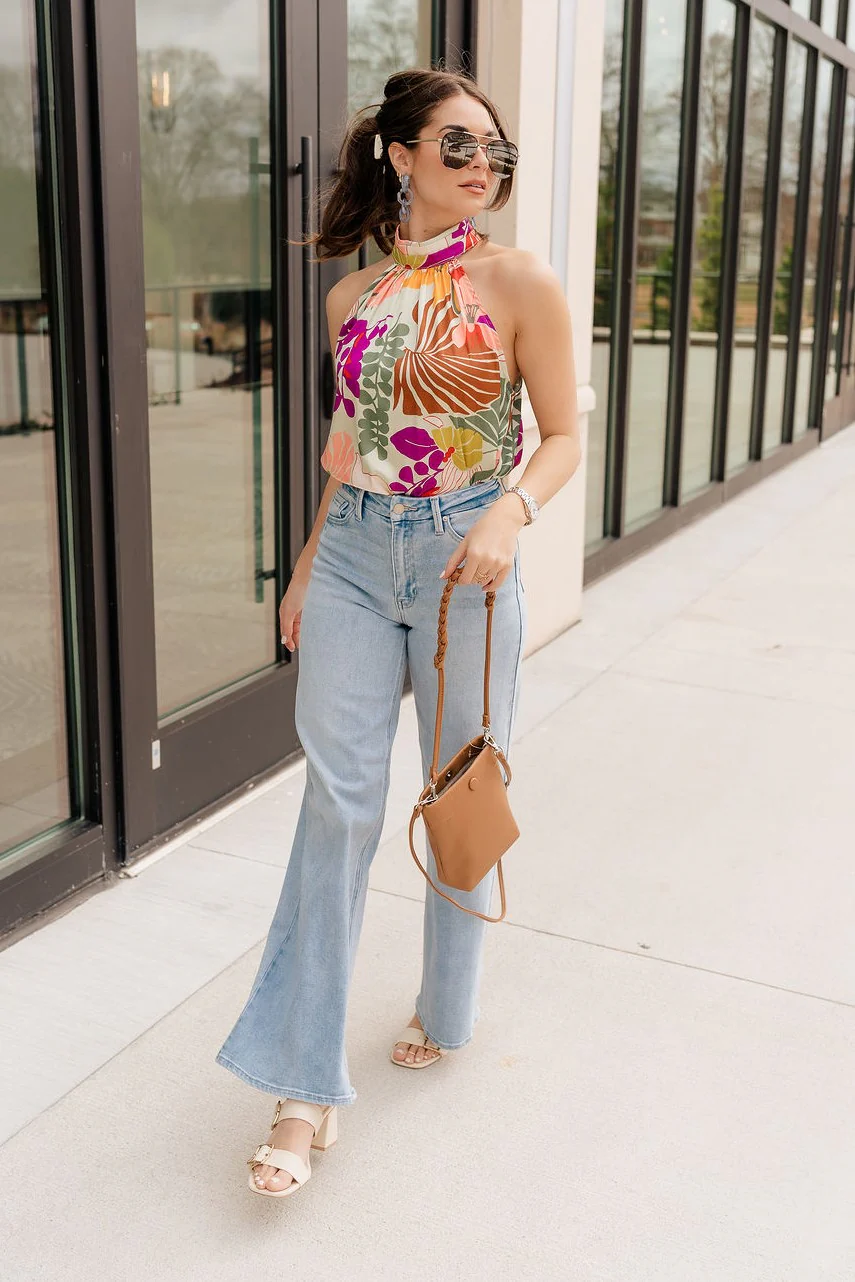 Bianca Satin Floral Tank Top - Image 3