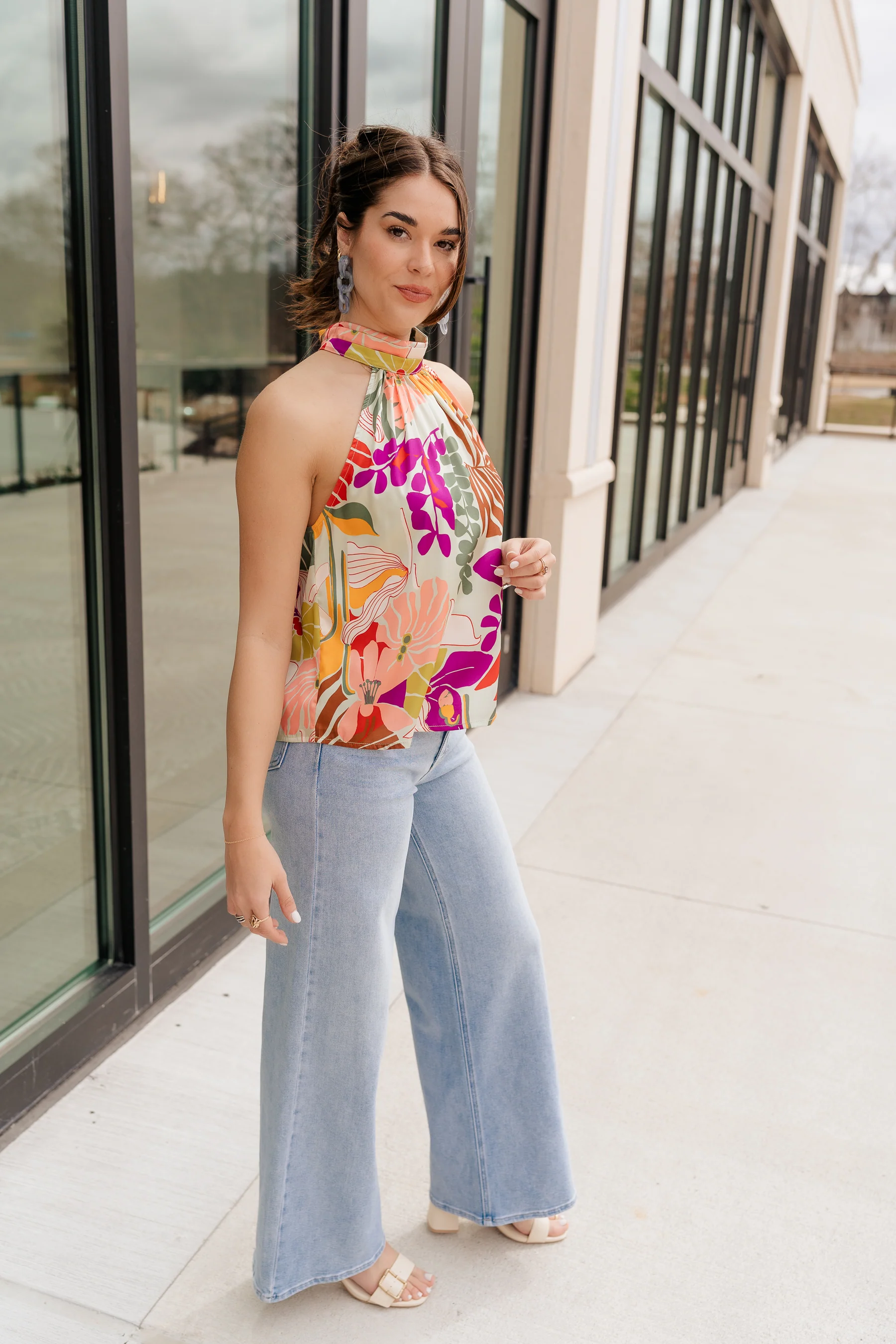 Bianca Satin Floral Tank Top - Image 7