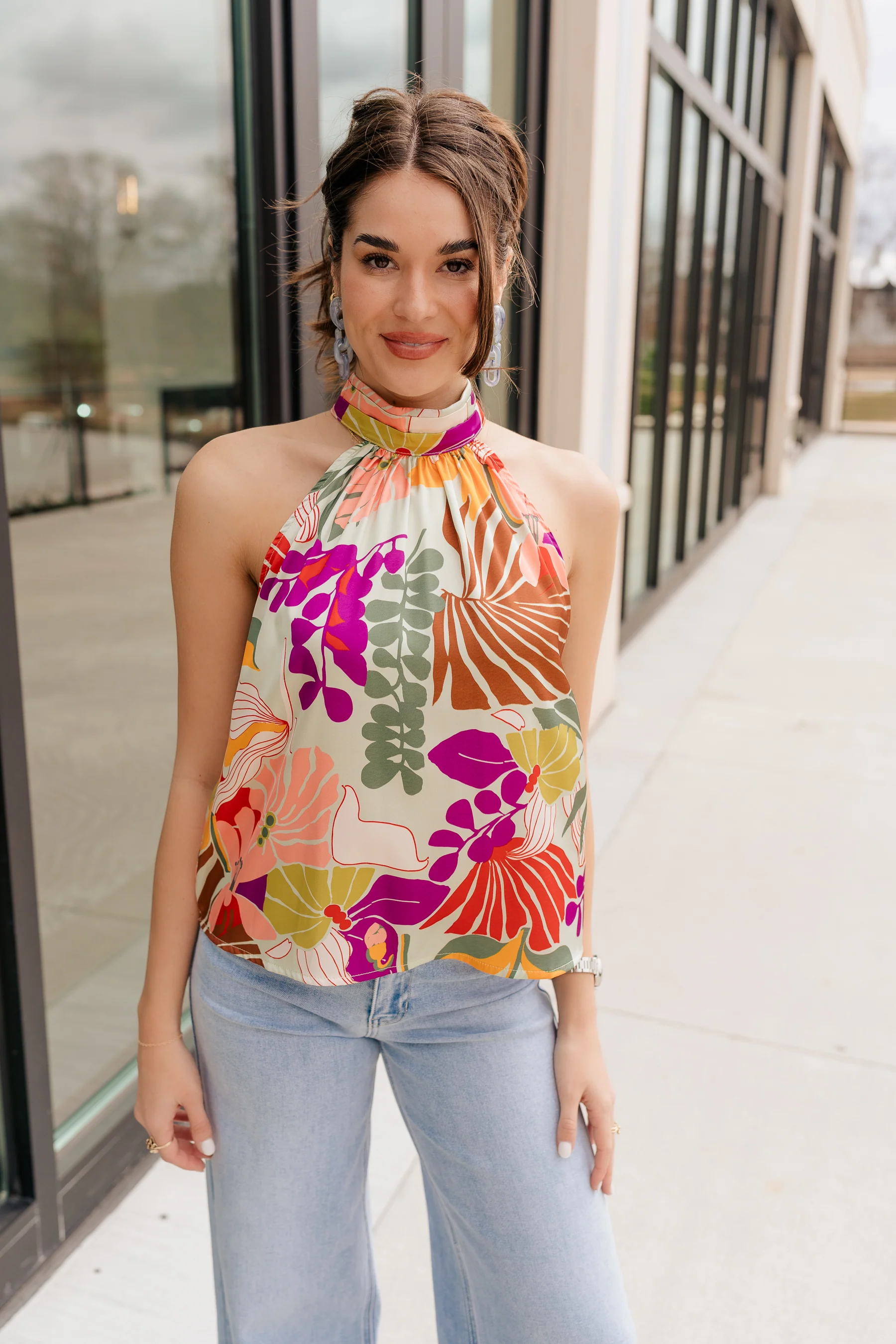 Bianca Satin Floral Tank Top - Image 8