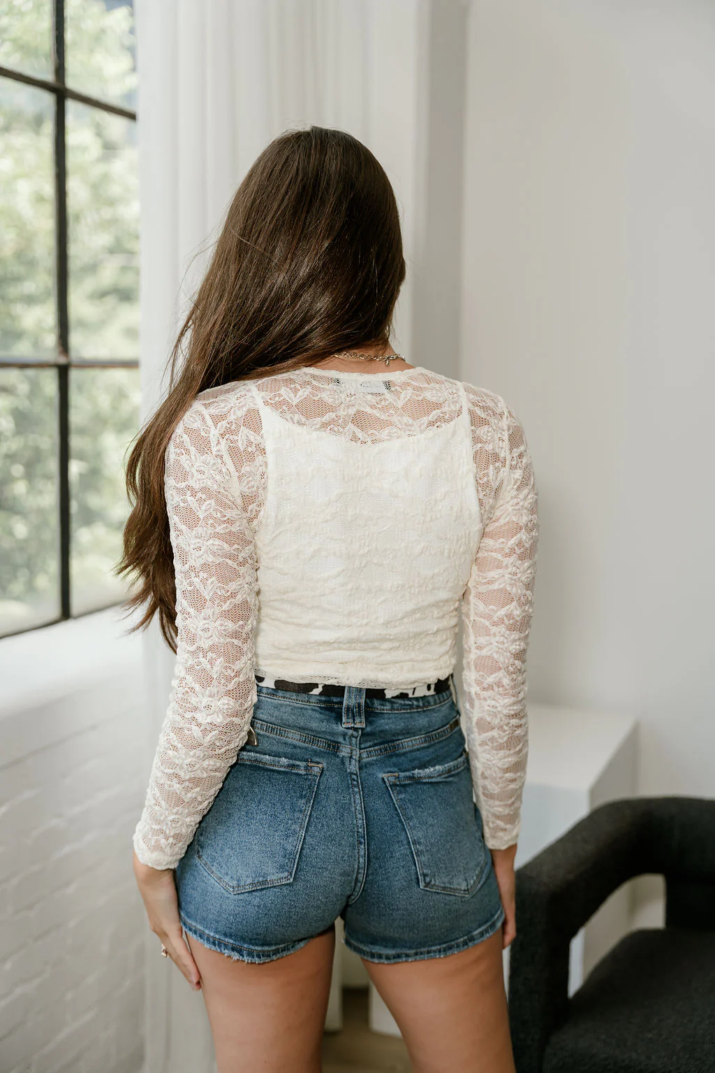 Billie Cream Lace Long Sleeve Top - Image 7