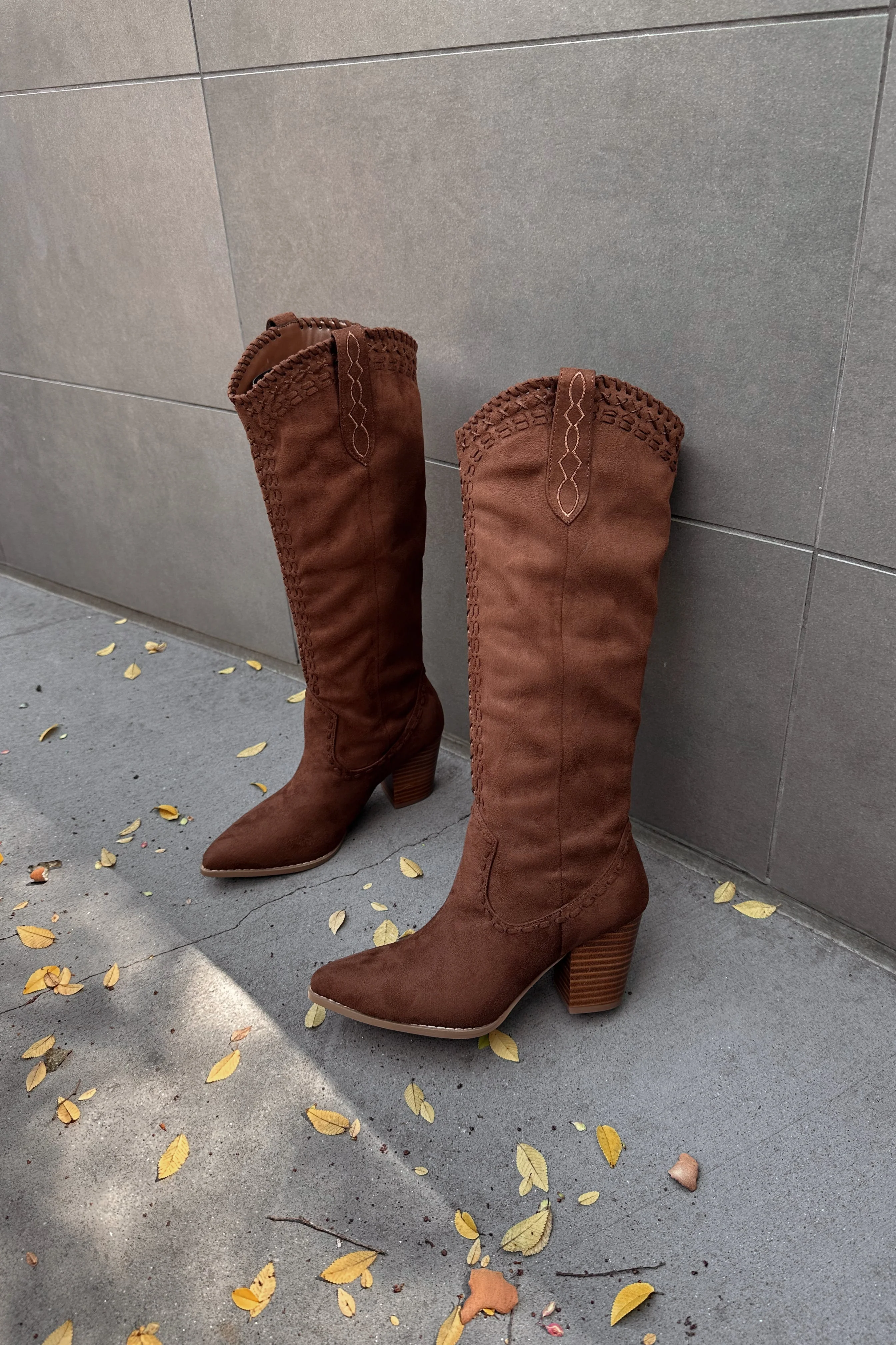 Billini Finley Brown Suede Tall Boot