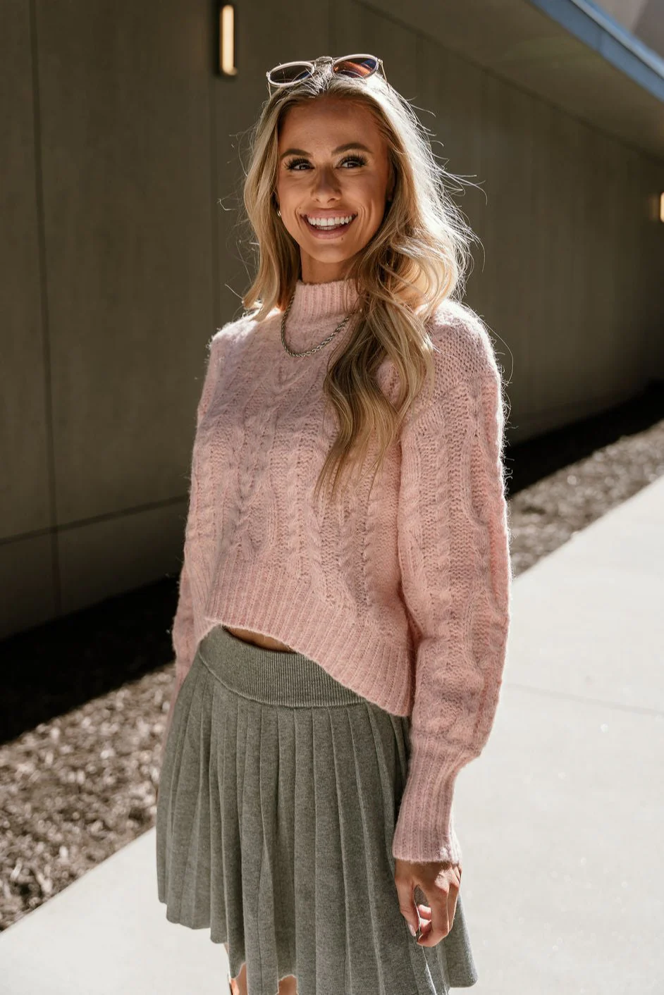 Luna Light Pink High Neckline Sweater - Image 5