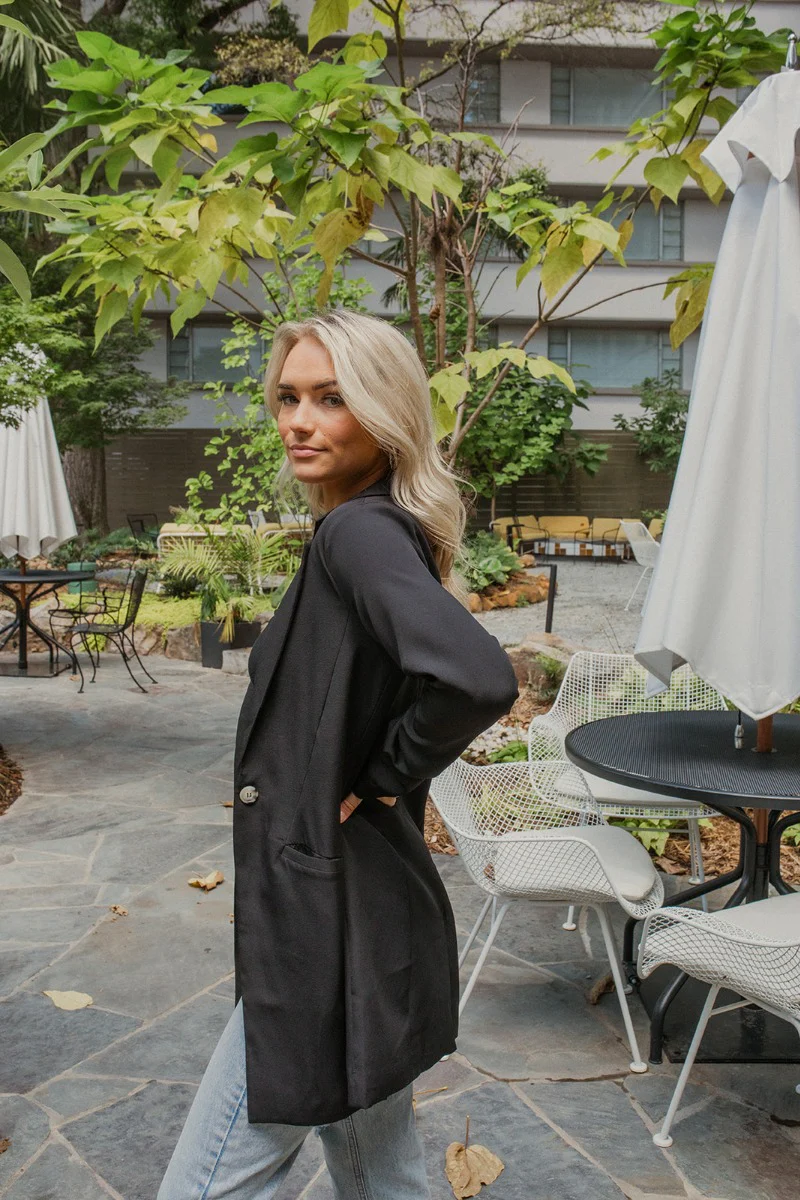 Down To Business Blazer In Black - Image 2