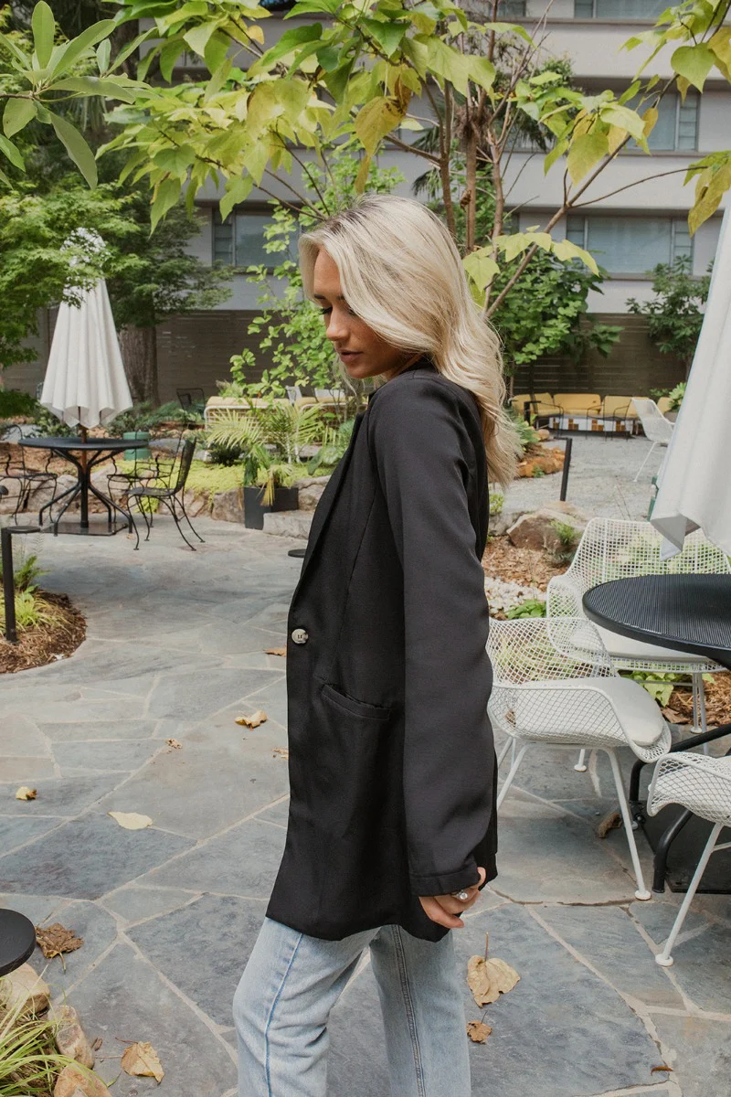 Down To Business Blazer In Black - Image 3