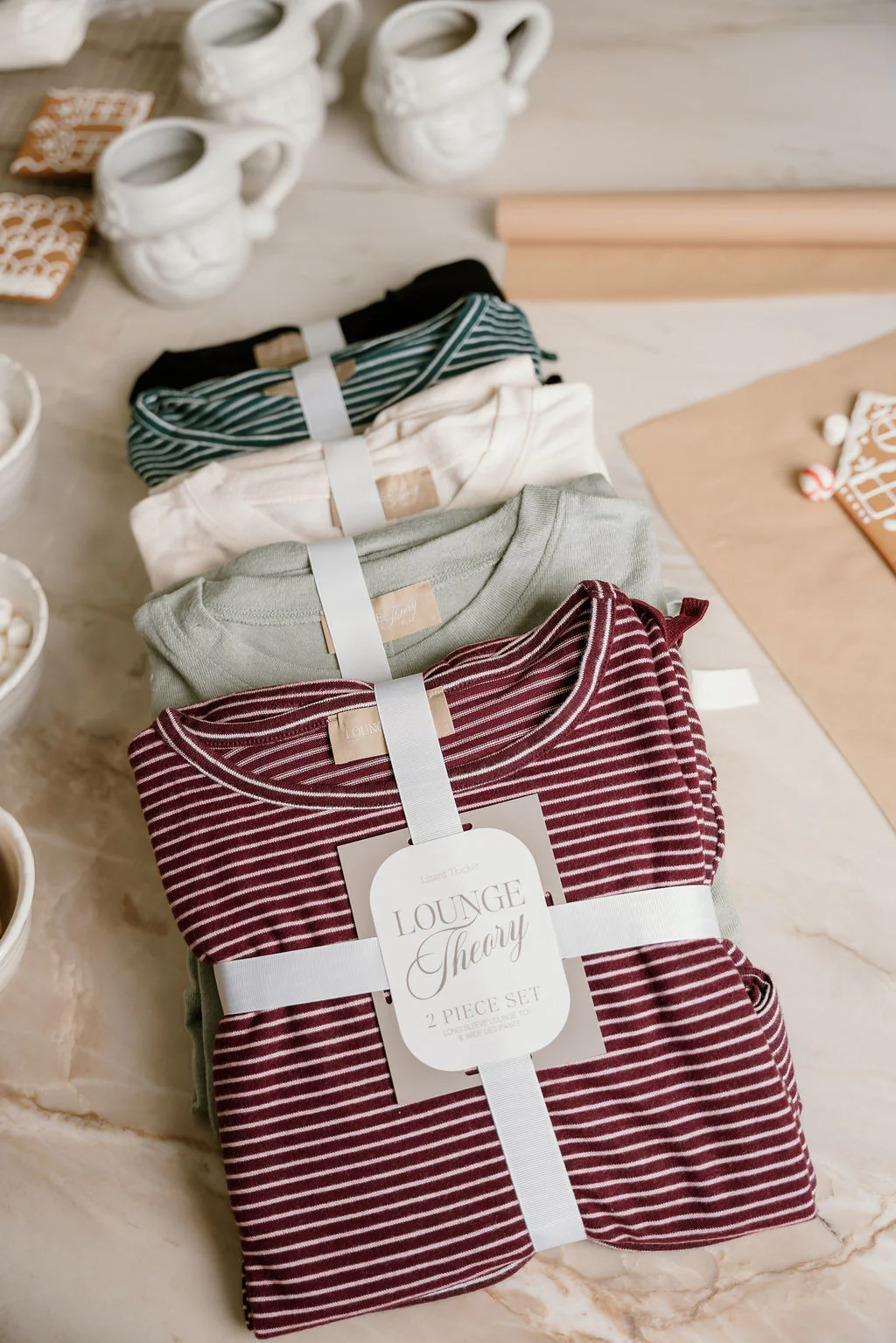Blair Burgundy Striped Loungewear Set - Image 3