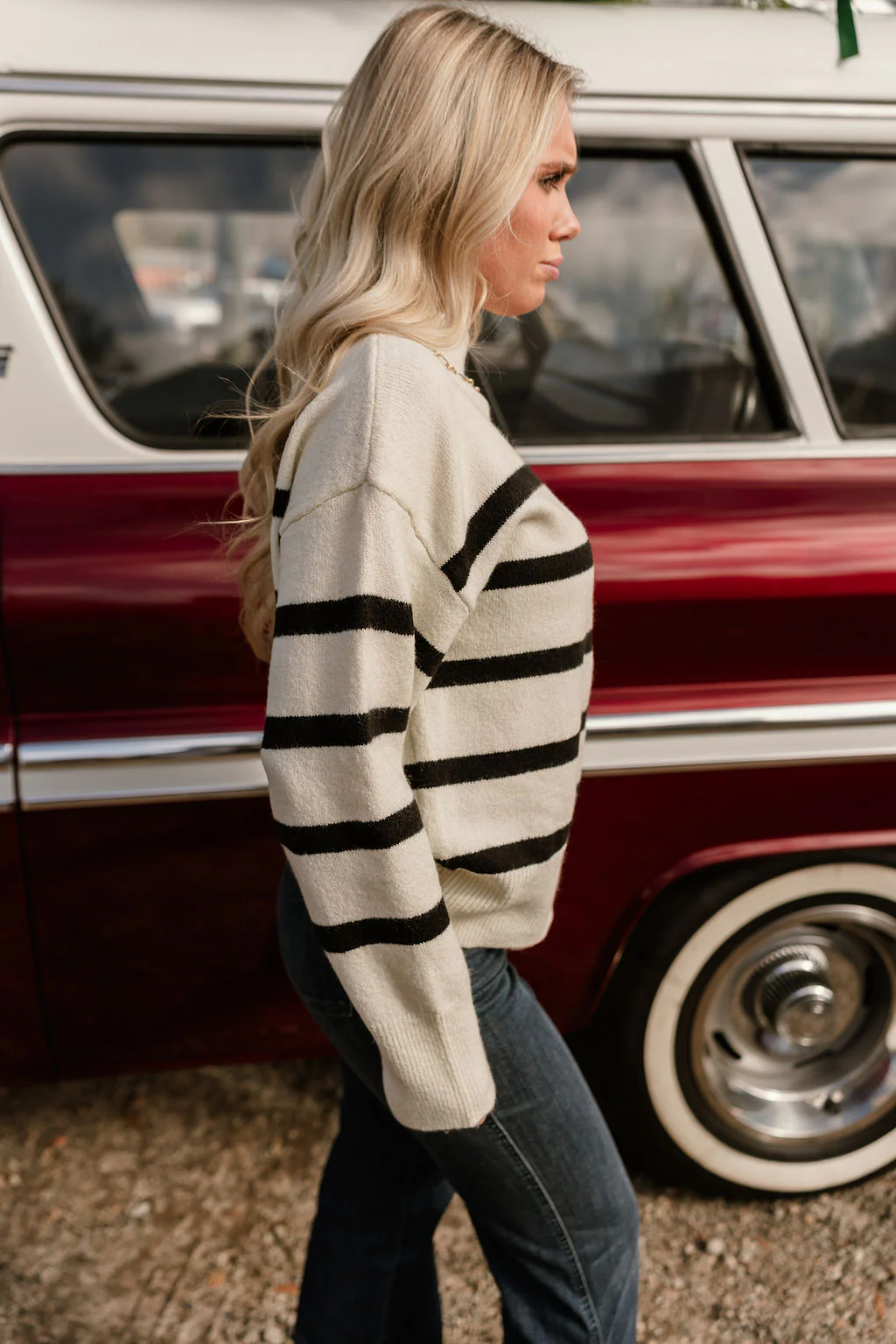 Blair Cream & Black Stripe Knit Sweater - Image 5