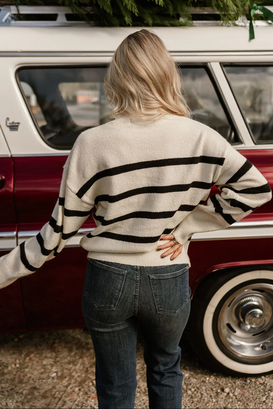 Blair Cream & Black Stripe Knit Sweater - Image 7