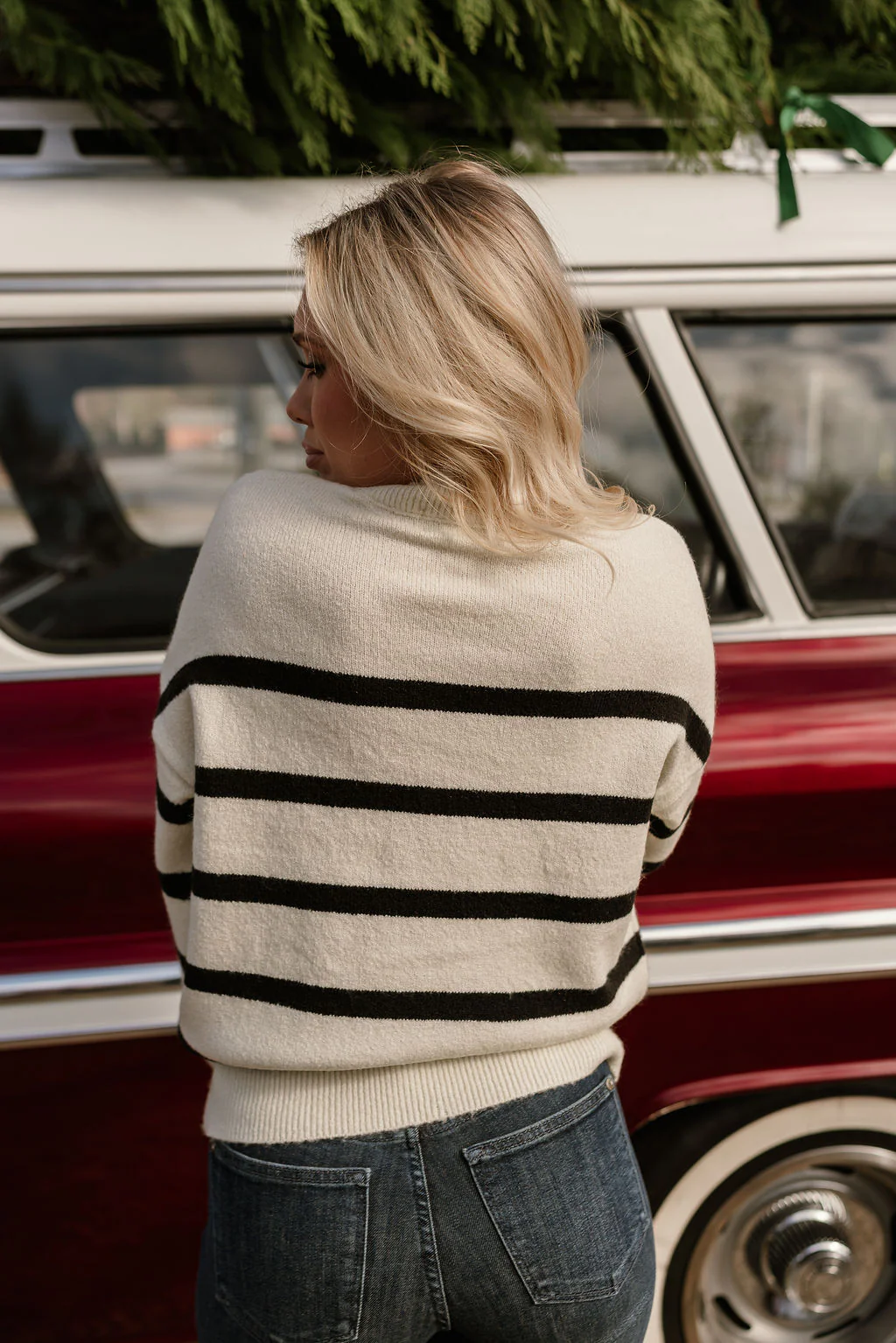 Blair Cream & Black Stripe Knit Sweater - Image 8
