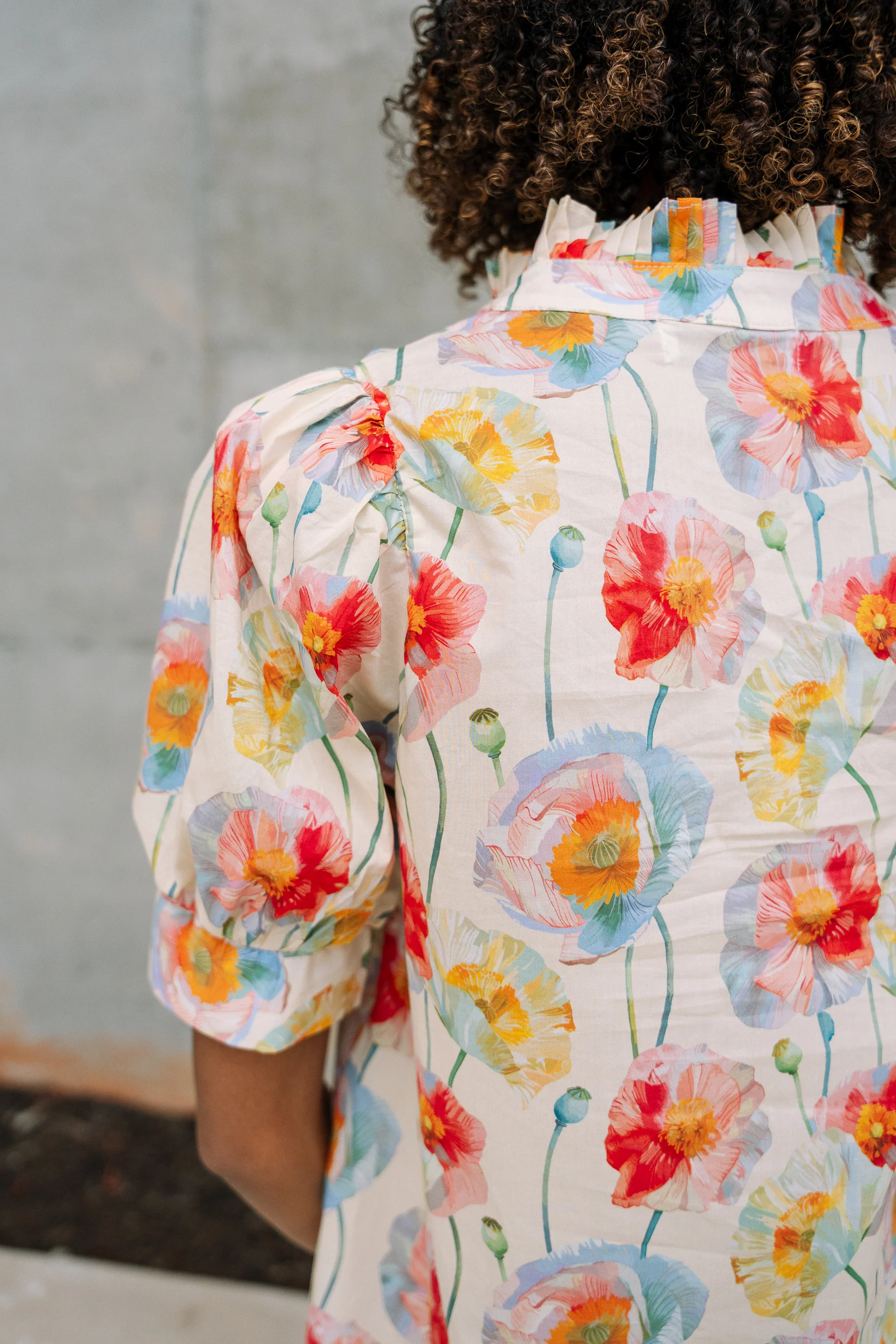Blair Cream Multi Floral Short Sleeve Top - Image 3