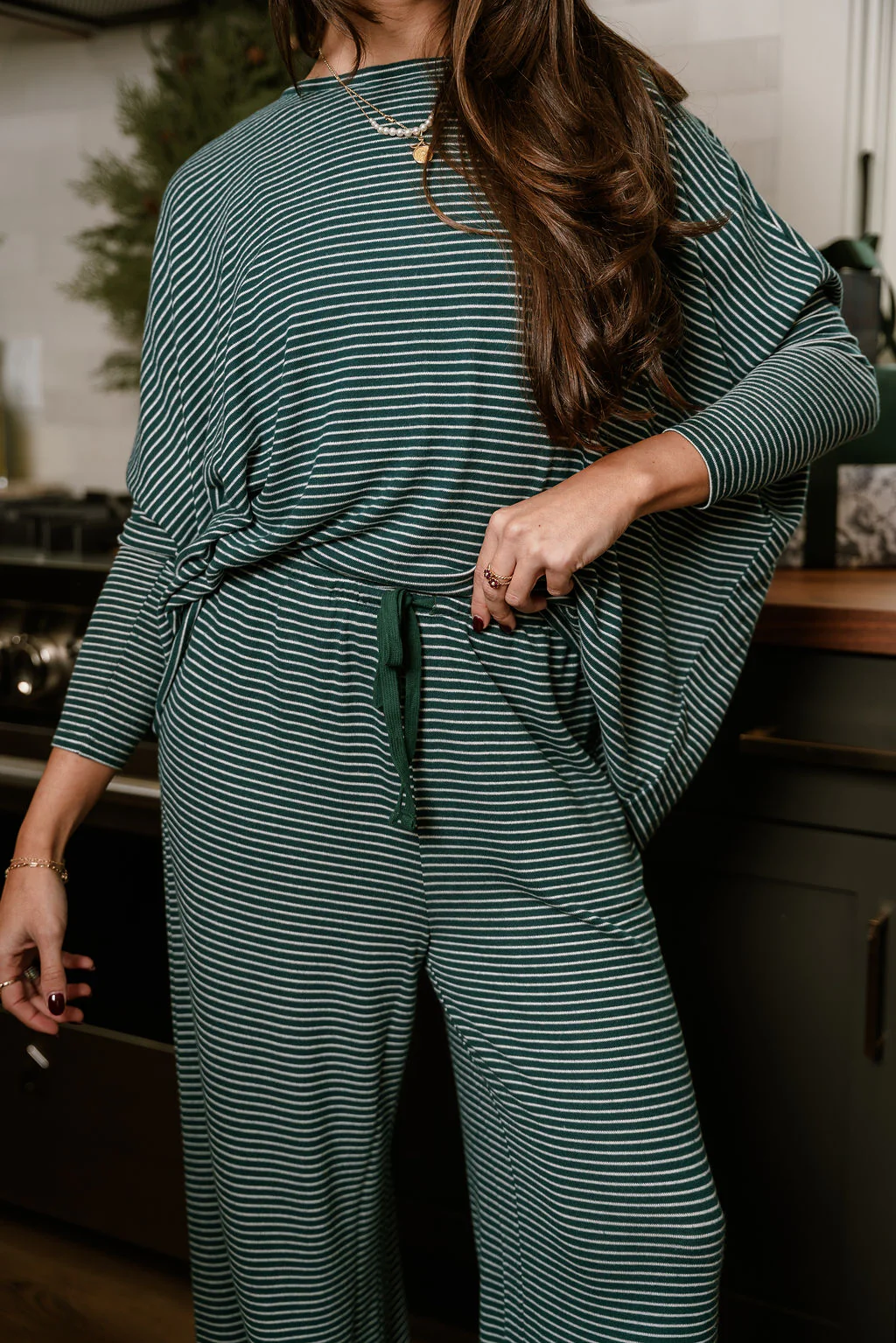 Blair Green Striped Loungewear Set - Image 9